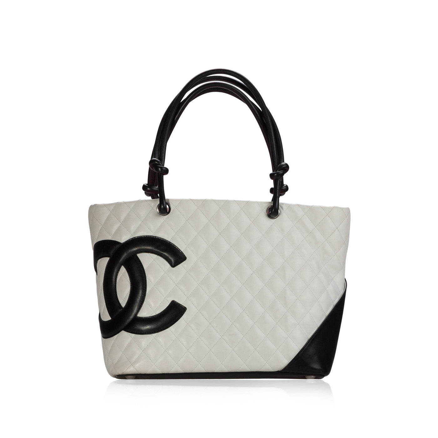Chanel Cambon Calfskin Silver Handbag