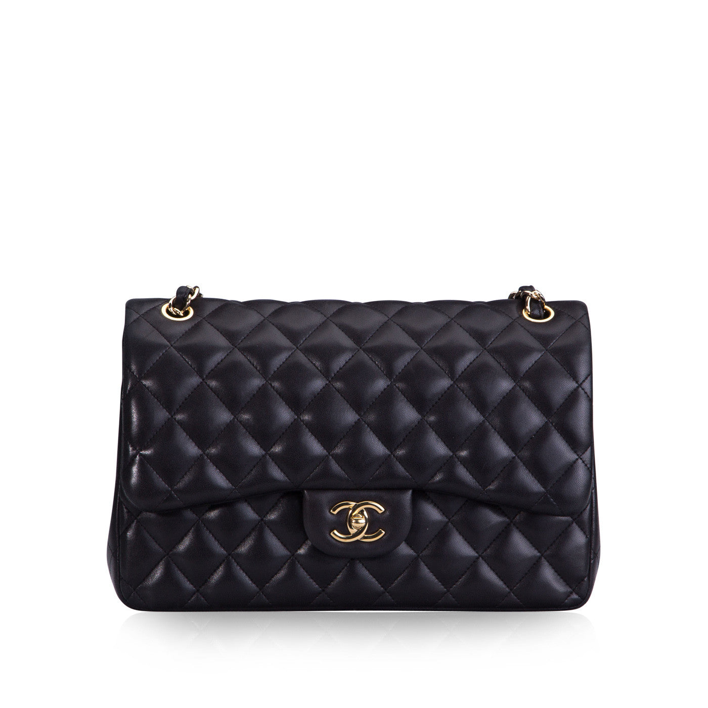 Chanel Classic Flap Lambskin Black Shoulder Bag Style 281