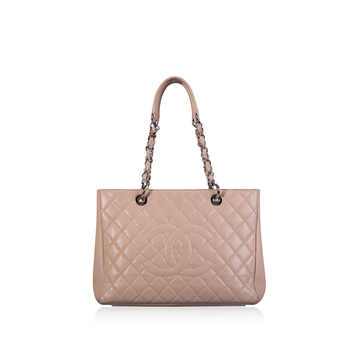 Chanel Classic Flap Leather Silver Tote Bag