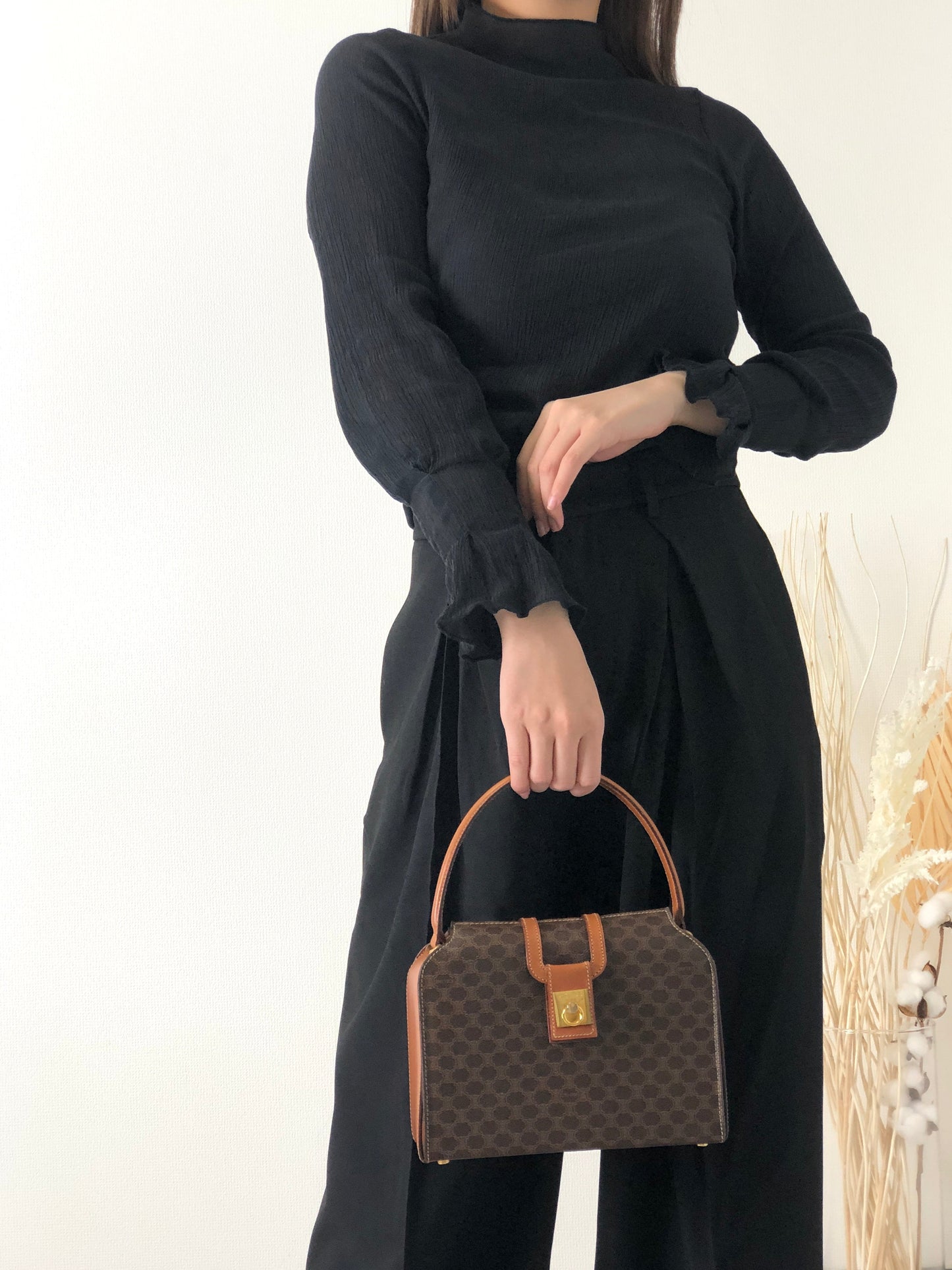 CELINE Macadam Gancini Handbag Brown 4zzjv7
