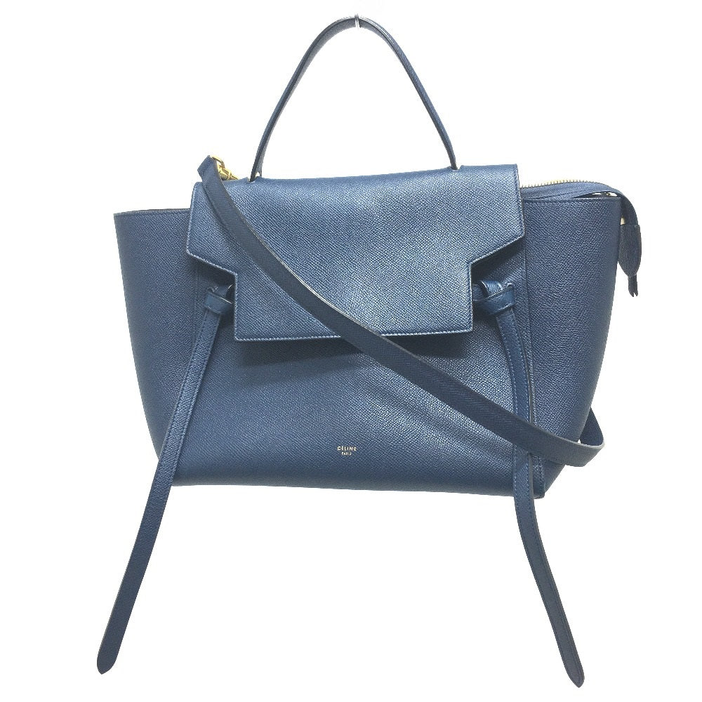 CELINE Handbag . Calfskin Navy flap Belt bag mini Women