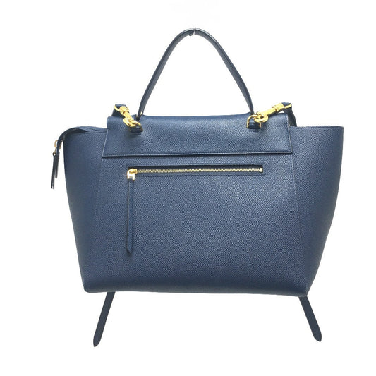 CELINE Handbag. Calfskin Navy flap Belt bag mini Women