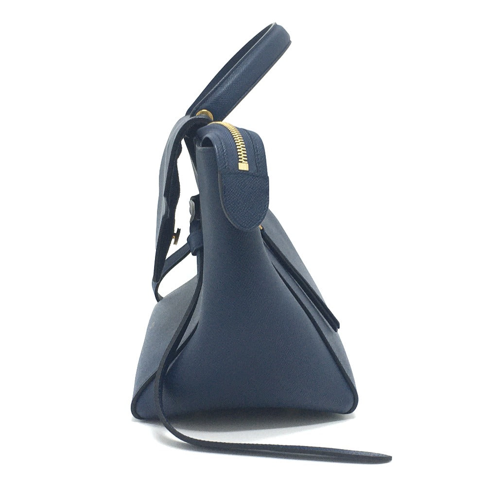 CELINE Handbag. Calfskin Navy flap Belt bag mini Women