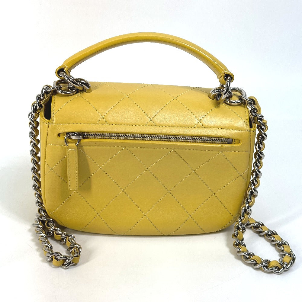 CHANEL Shoulder Bag Calfskin Yellow type CC COCO Mark stitch matelassÃÂÃÂ©