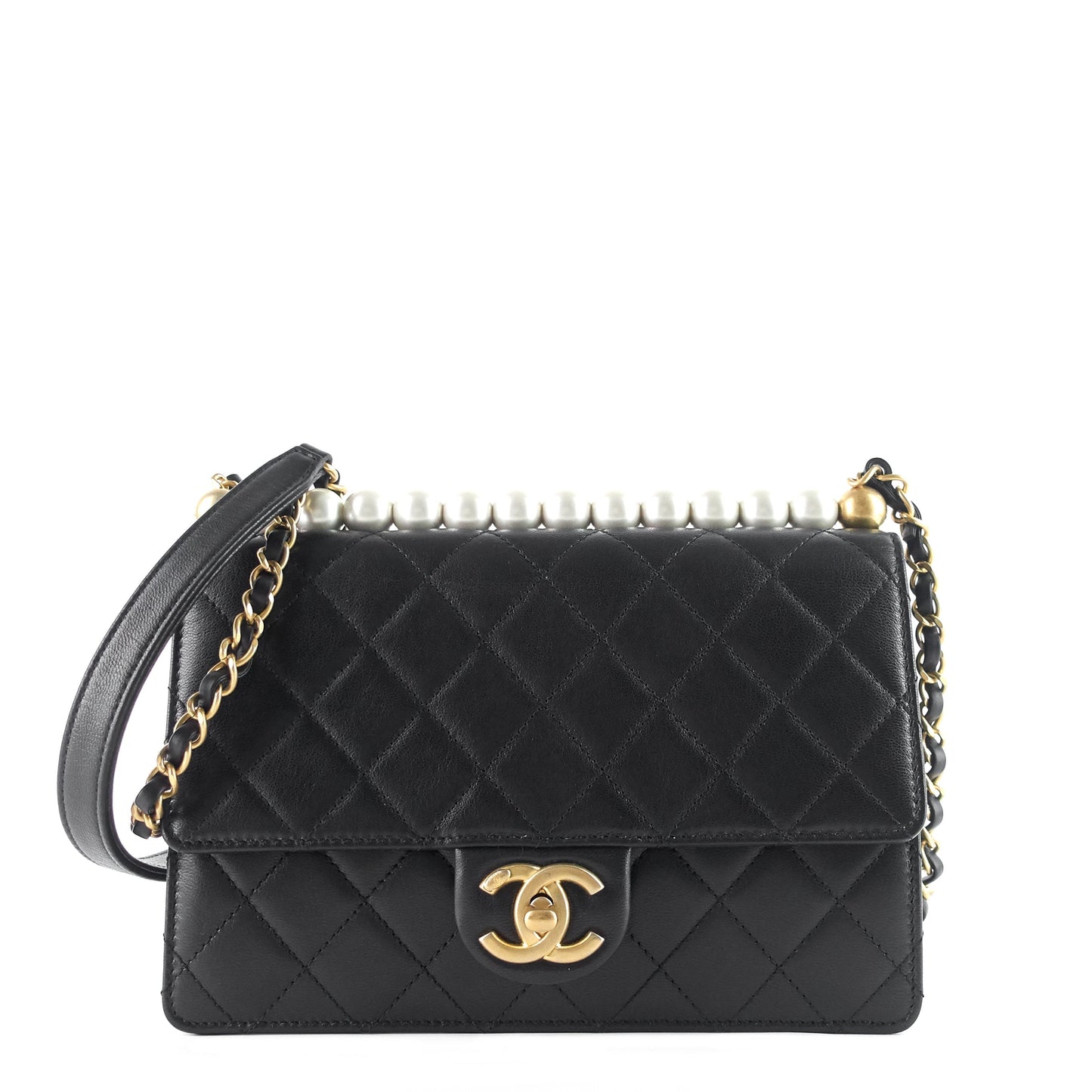 Chanel Chic Pearls Mini Lambskin Leather Bag