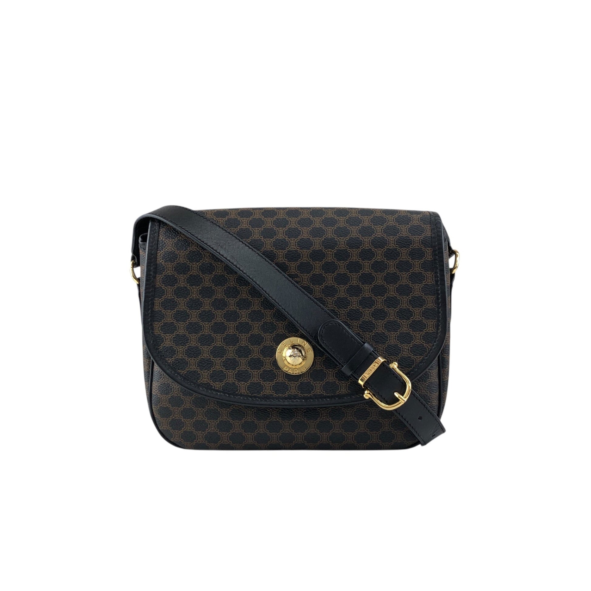 CELINE Macadam Starball Flap Shoulder bag Black a8awaa