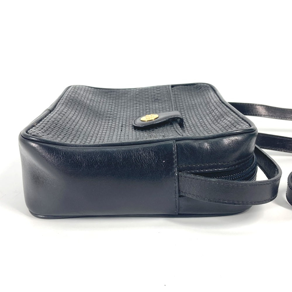 CELINE Shoulder Bag leather black Carriage Metal Women