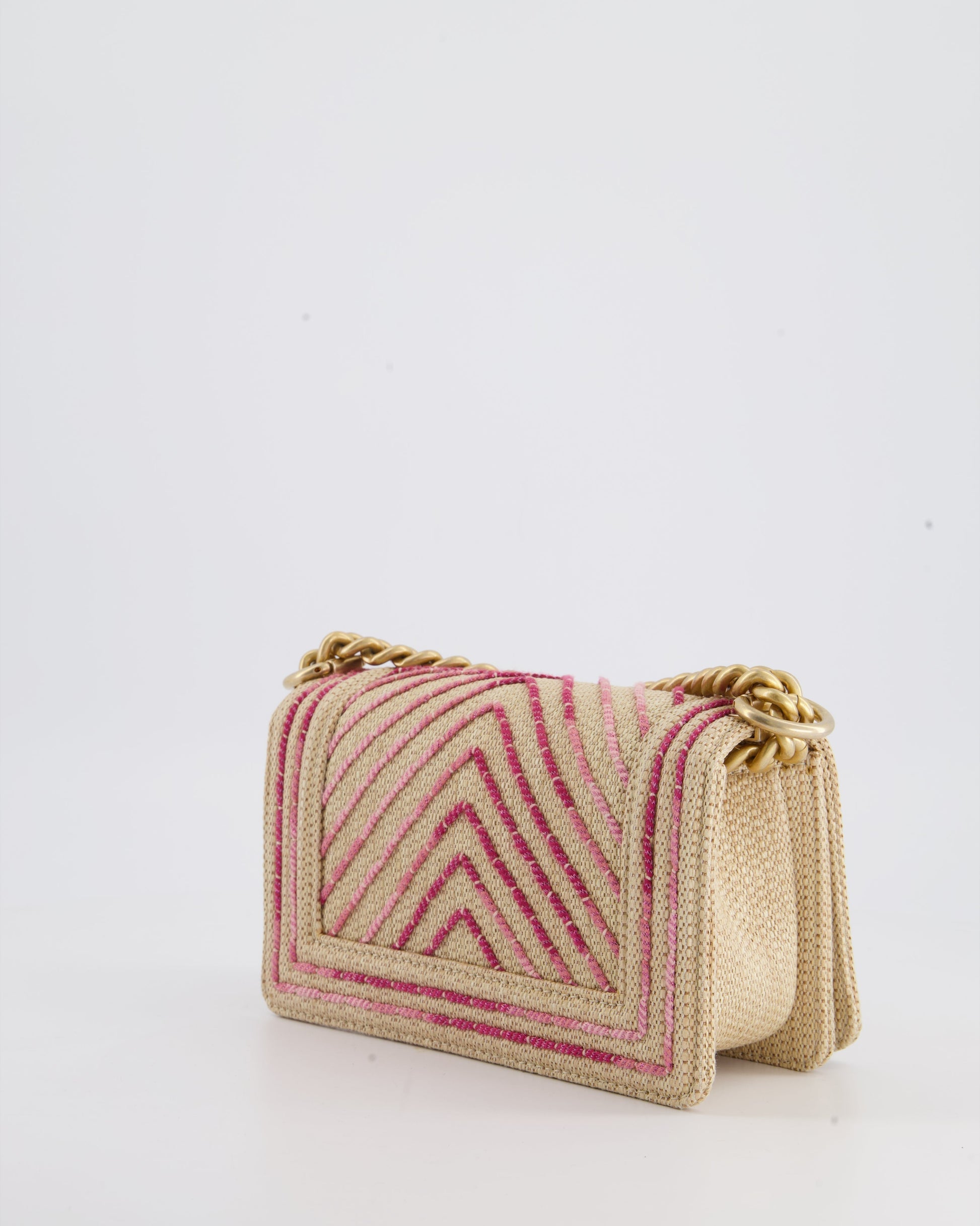 Chanel Small Raffia Boy Handbag - Rovelle Bags