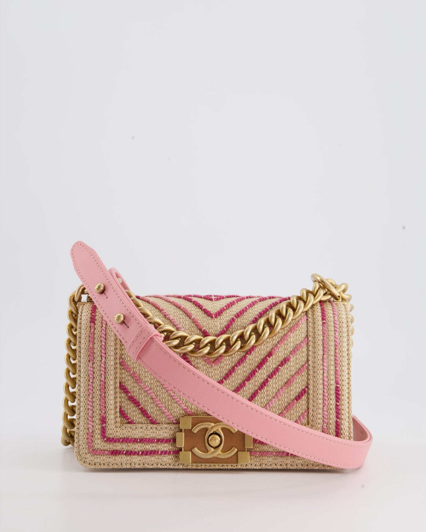 Chanel Small Raffia Boy Handbag - Rovelle Bags
