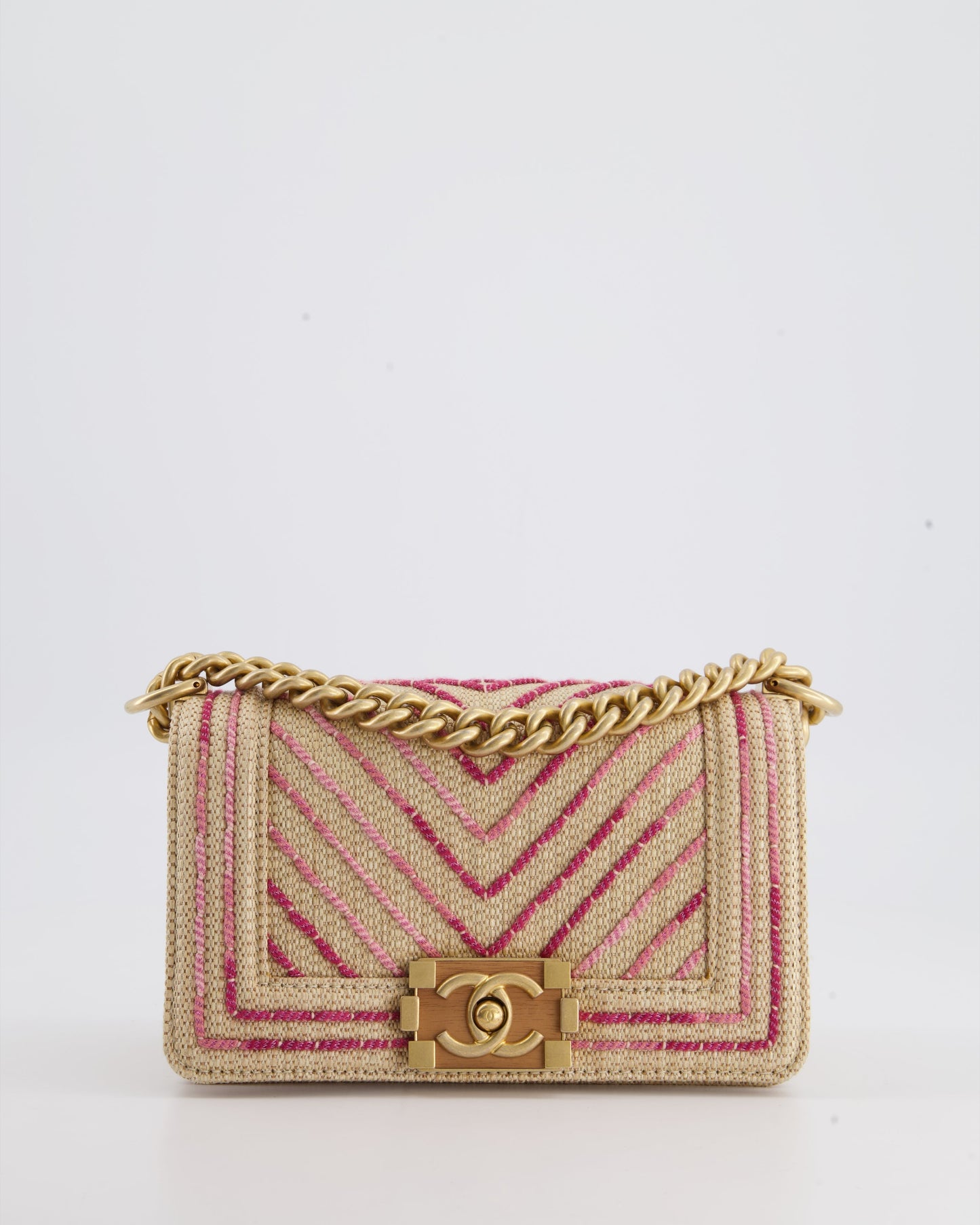 Chanel Small Raffia Boy Handbag - Rovelle Bags