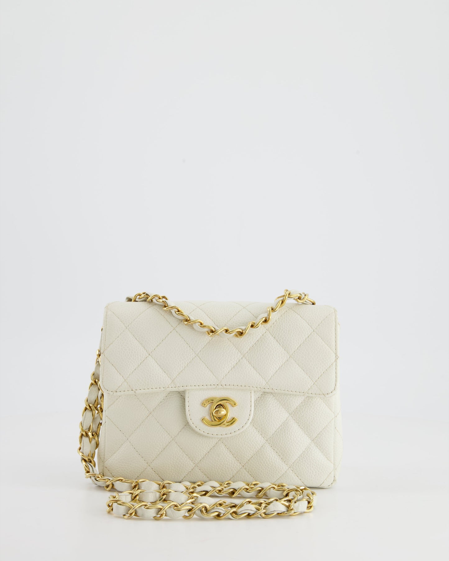 Chanel *RARE* Chanel White Caviar Mini Flap Bag - Rovelle Bags