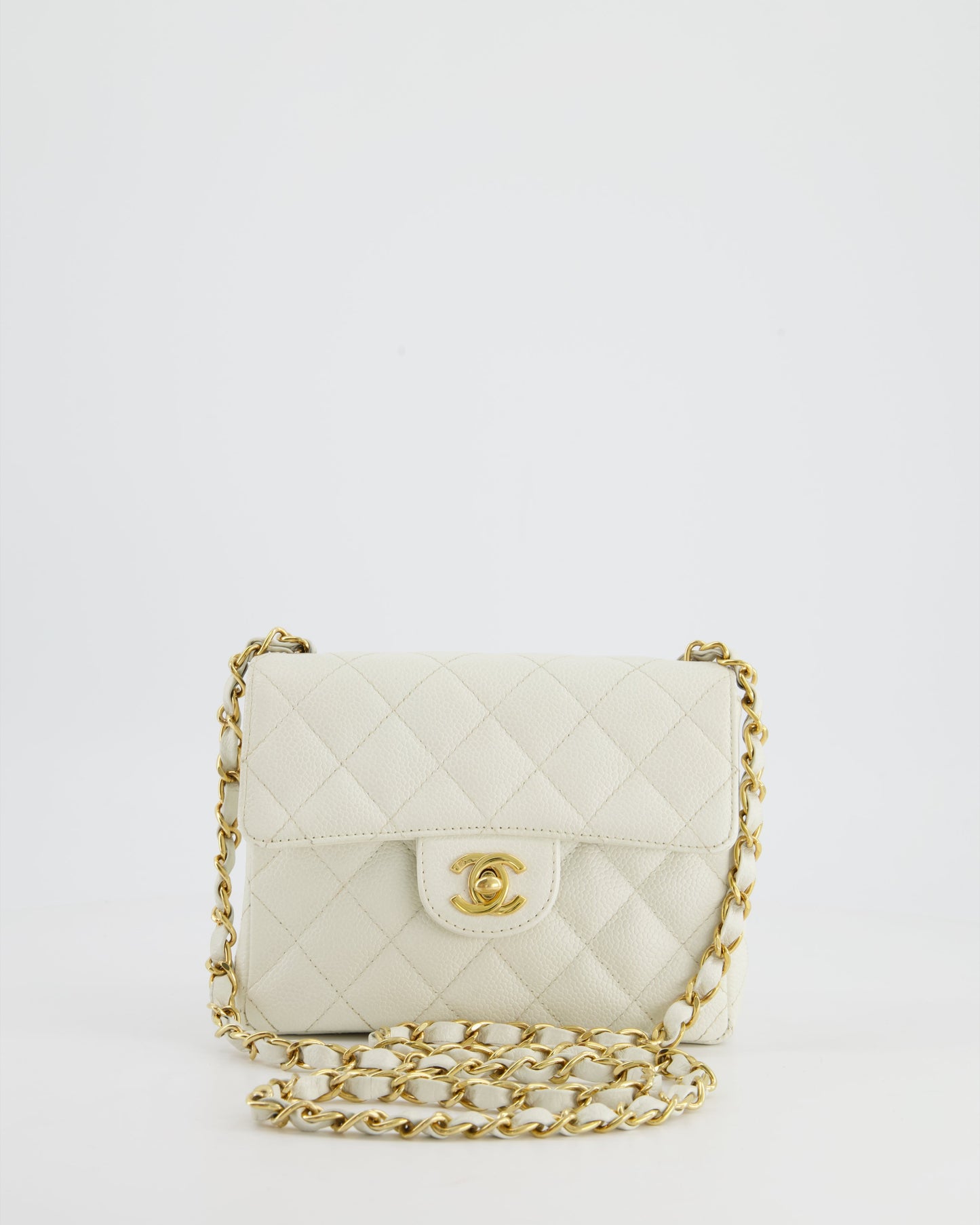 Chanel *RARE* Chanel White Caviar Mini Flap Bag - Rovelle Bags