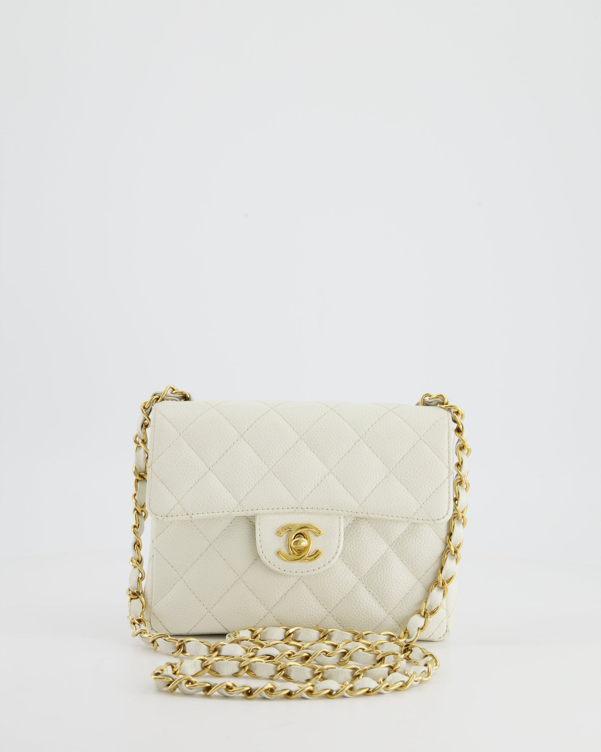 Chanel *RARE* Chanel White Caviar Mini Flap Bag - Rovelle Bags