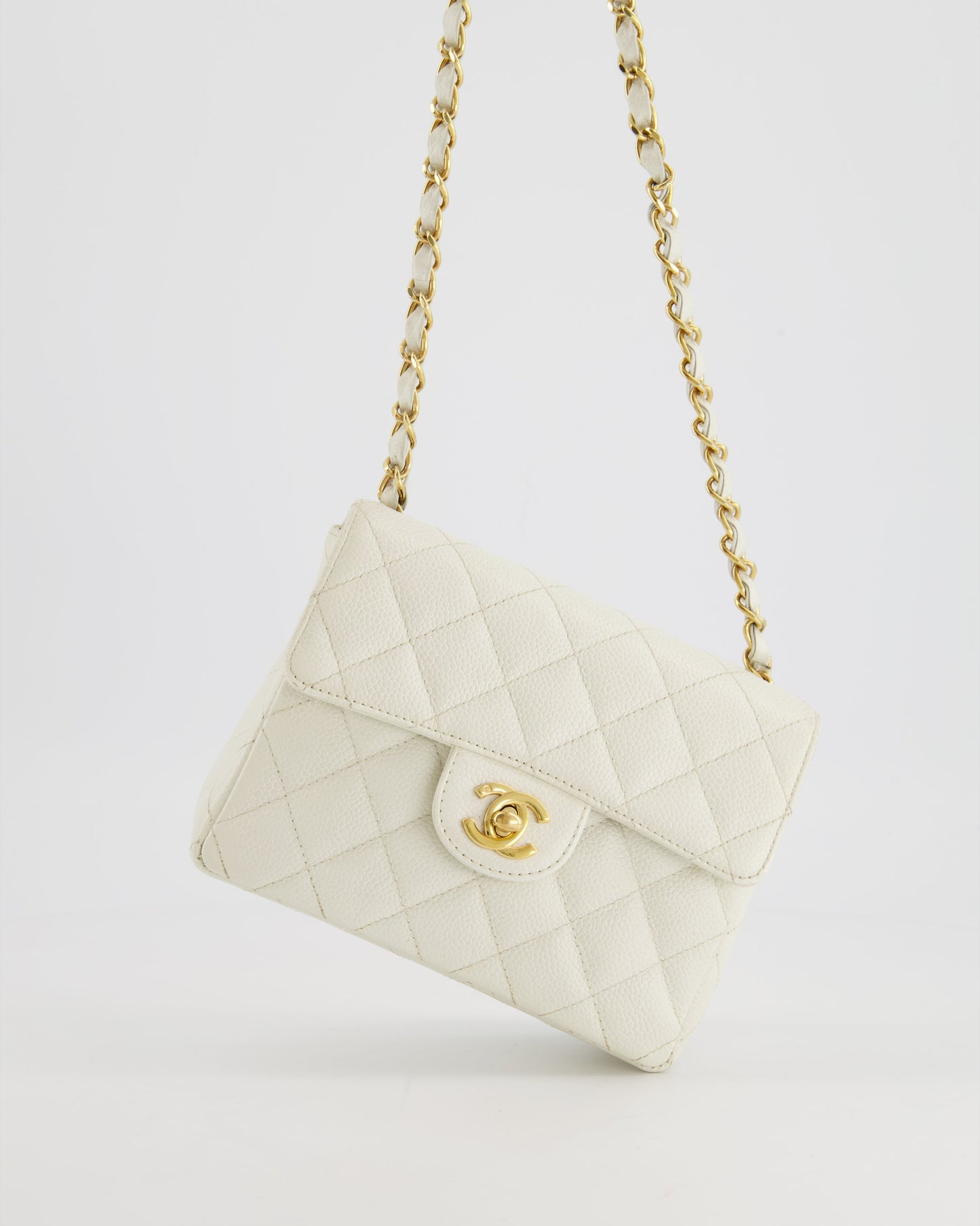 Chanel *RARE* Chanel White Caviar Mini Flap Bag - Rovelle Bags