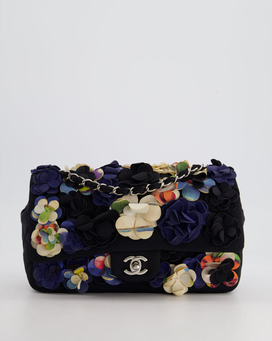 Chanel 15C Navy Camelia Embroidered Flap Flap Bag - Rovelle Bags