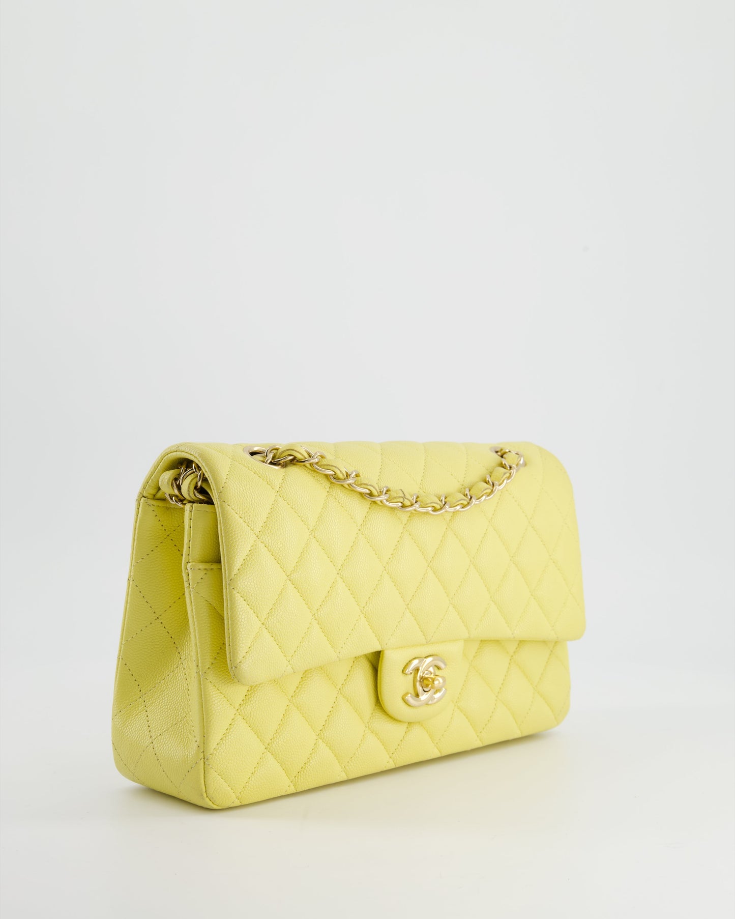 Chanel Sorbet Yellow Medium Classic Double Flap Bag - Rovelle Bags