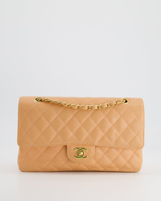 Chanel Peach Classic Medium Double Flap Flap Bag - Rovelle Bags