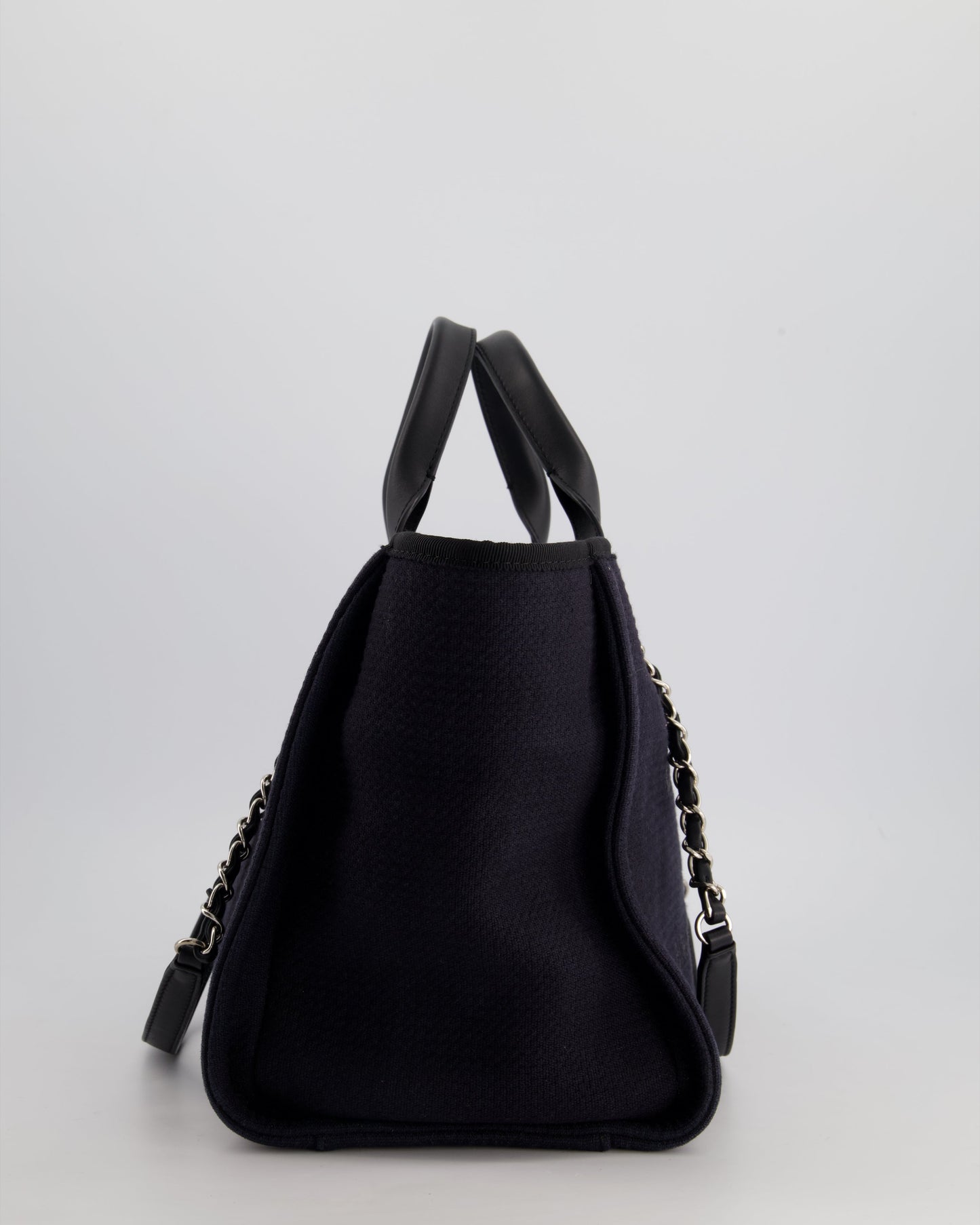 Chanel Navy & Black Small Deauville Tote Bag - Rovelle Bags