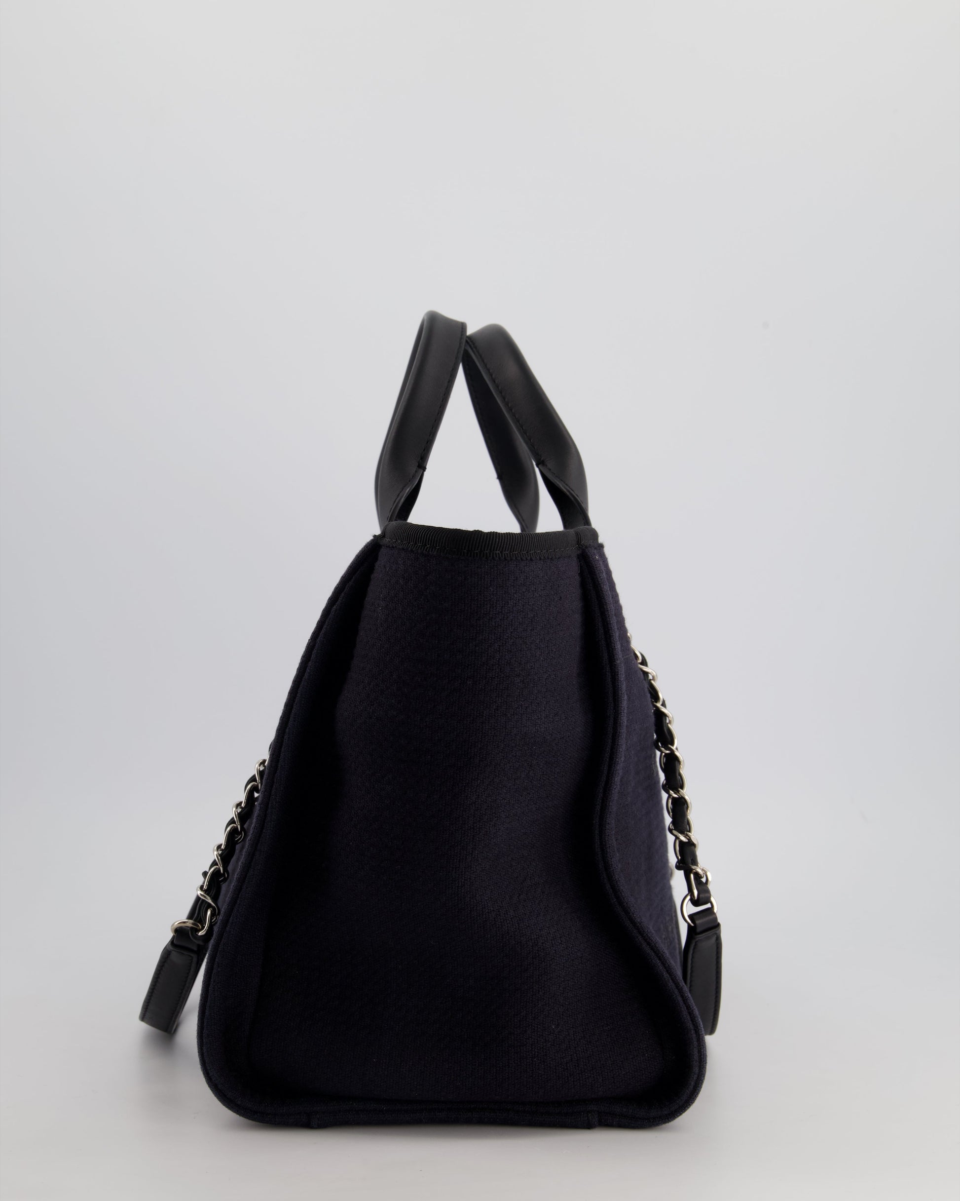 Chanel Navy & Black Small Deauville Tote Bag - Rovelle Bags