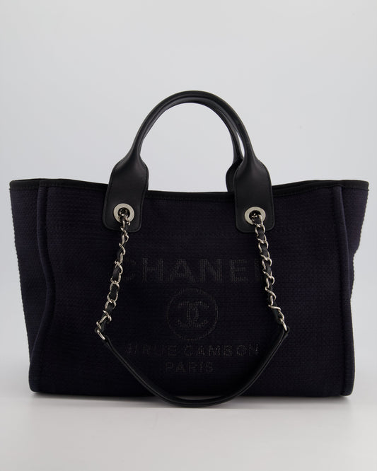 Chanel Navy & Black Small Deauville Tote Bag - Rovelle Bags