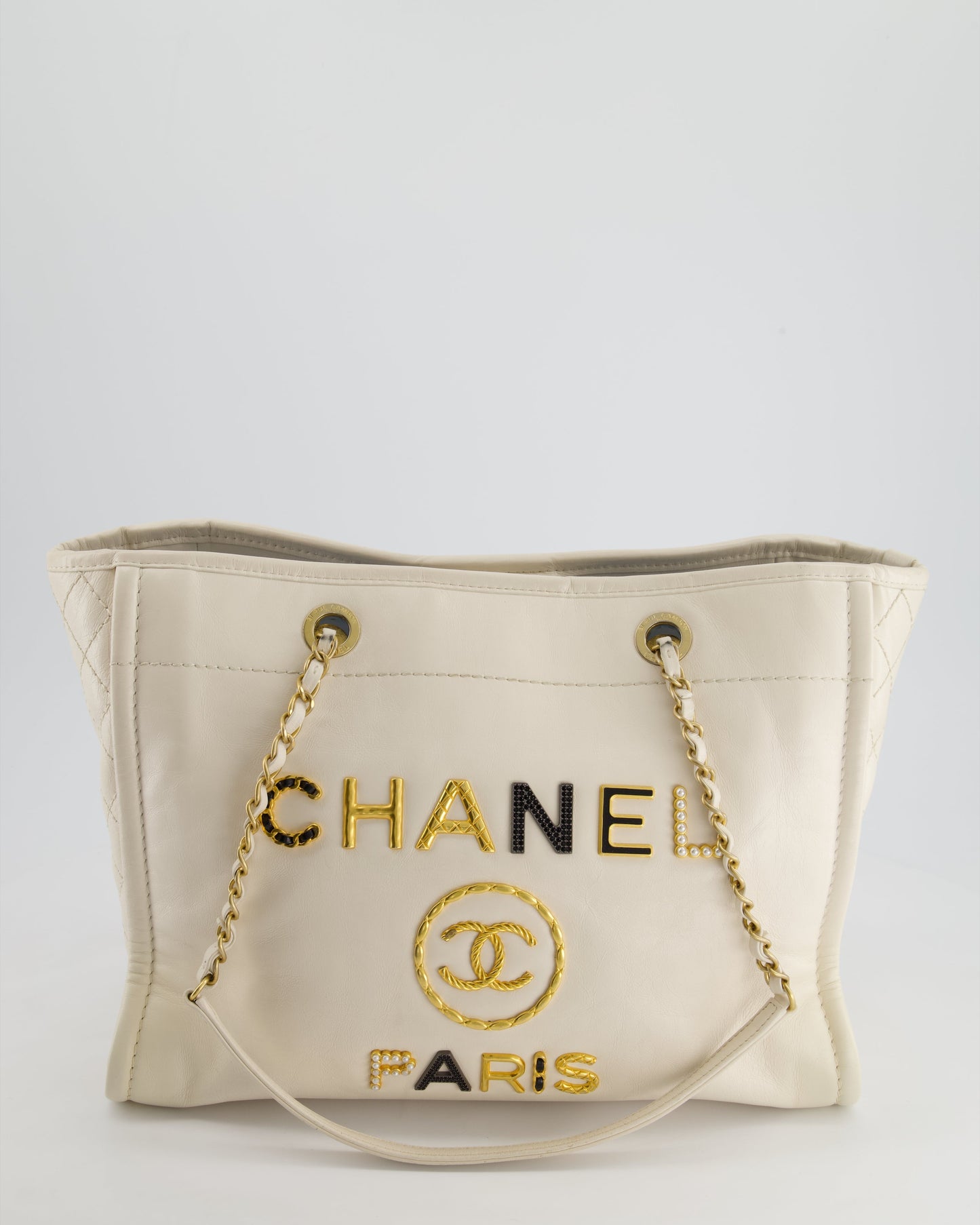 Chanel *HOT* Chanel White Small Deauville Tote Bag - Rovelle Bags