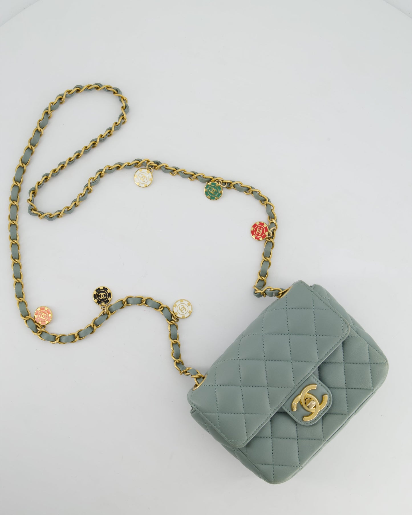 Chanel Grey Mini Flap Flap Bag - Rovelle Bags