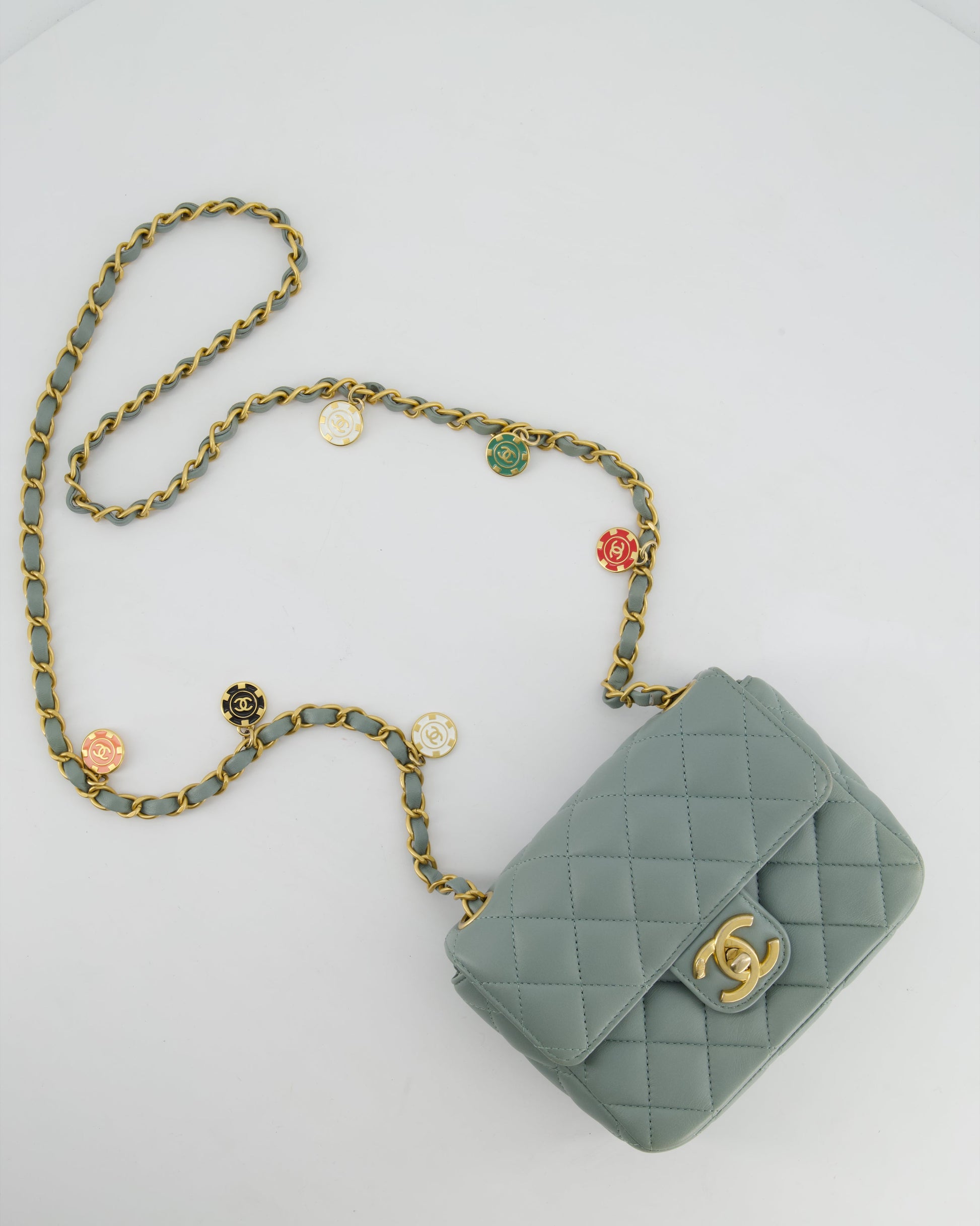 Chanel Grey Mini Flap Flap Bag - Rovelle Bags