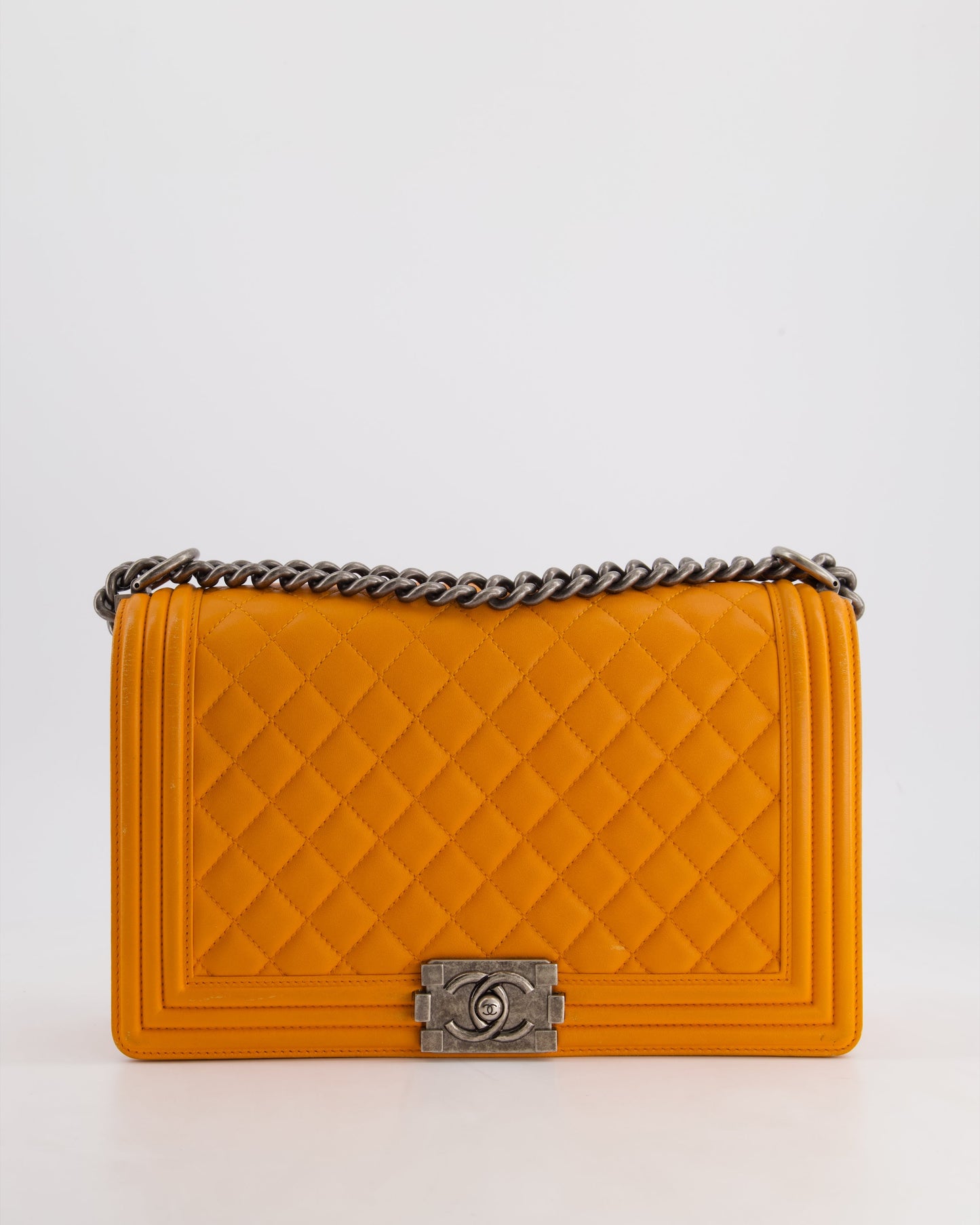 Chanel Orange Medium Boy Handbag - Rovelle Bags