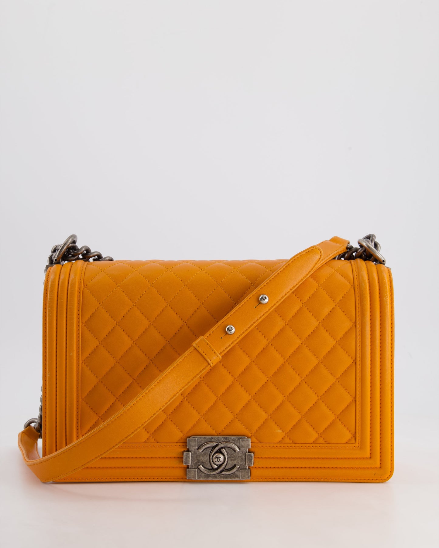 Chanel Orange Medium Boy Handbag - Rovelle Bags
