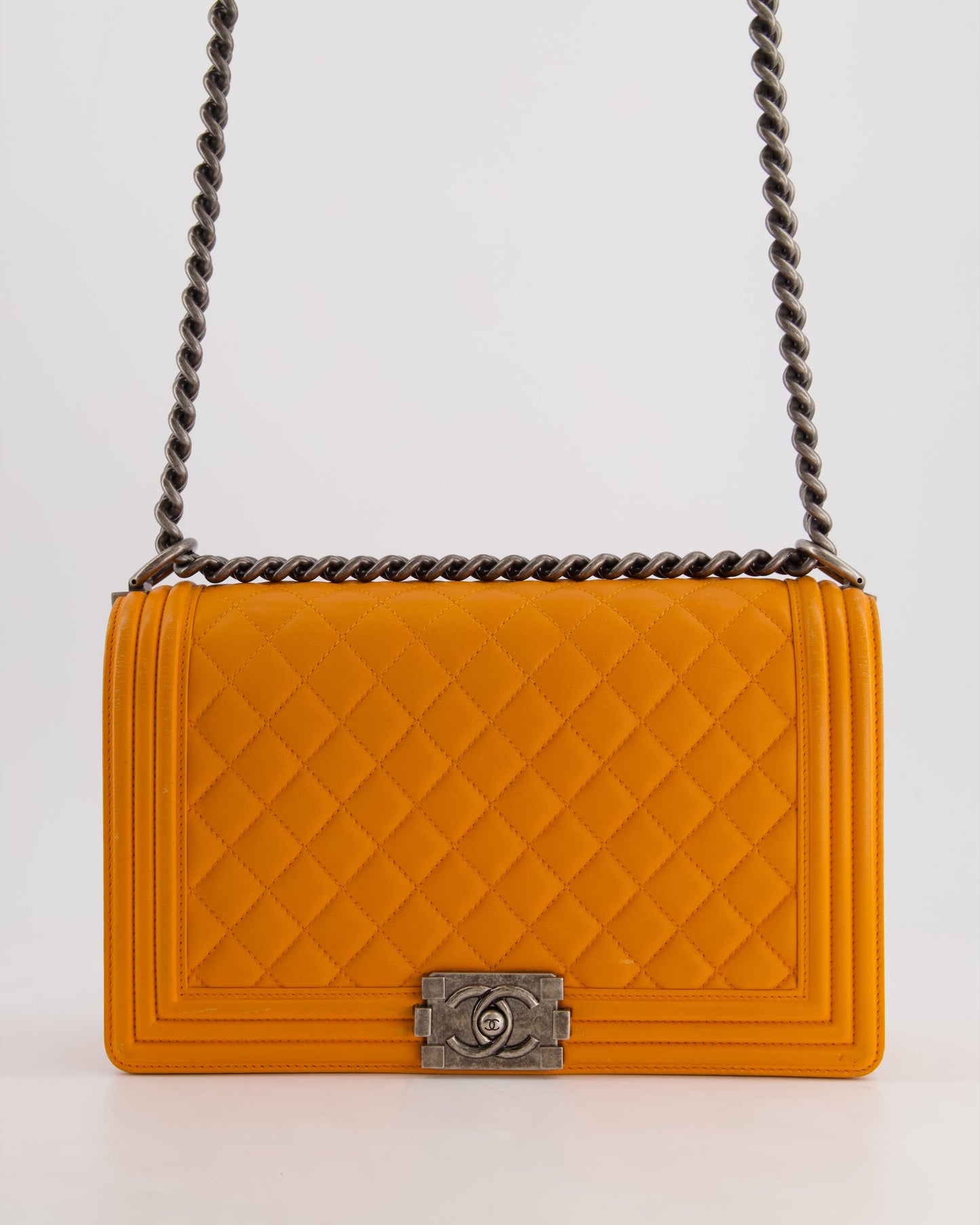 Chanel Orange Medium Boy Handbag - Rovelle Bags