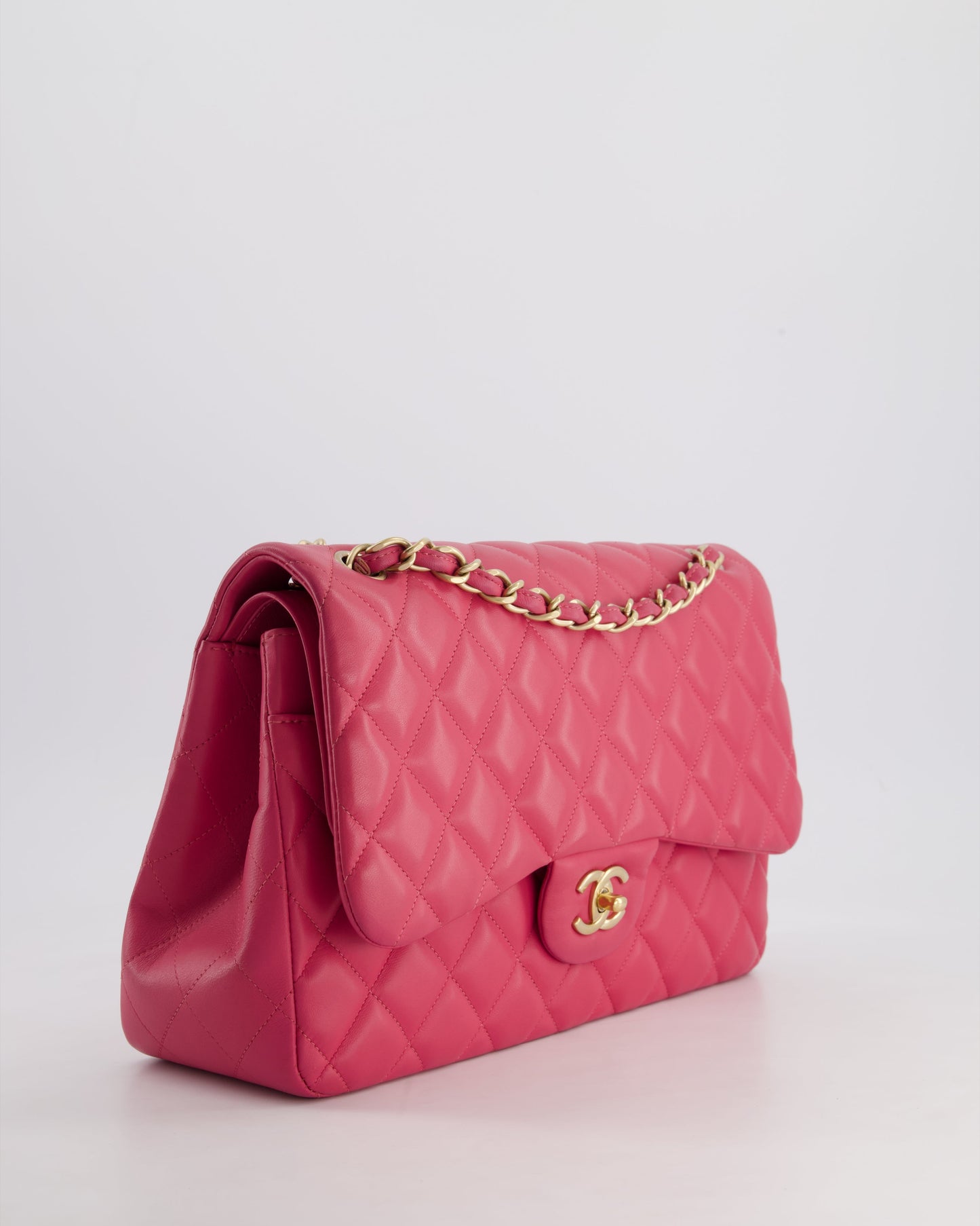 Chanel Deep Pink Classic Jumbo Double Flap Bag - Rovelle Bags