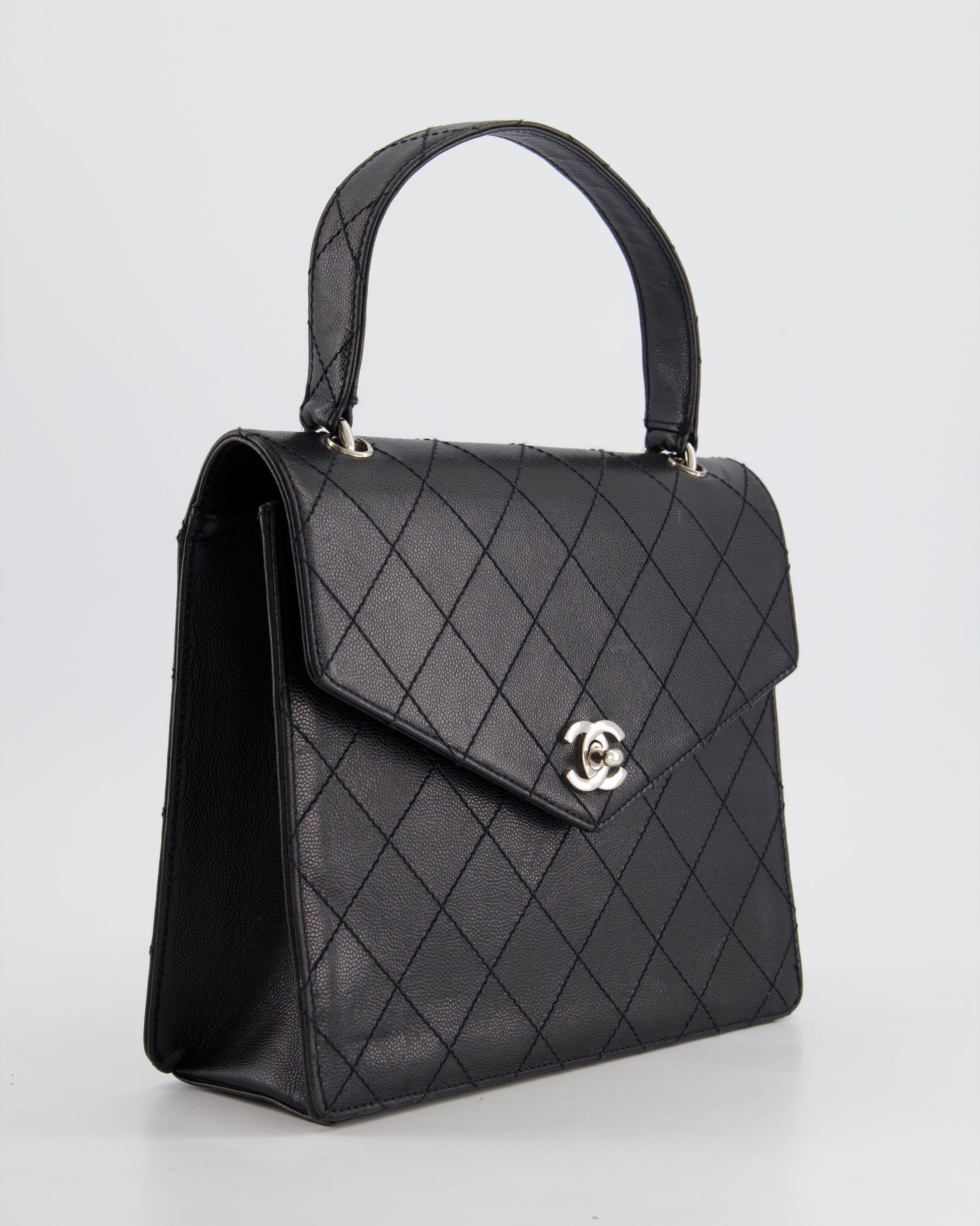 Chanel Black Top Handle Handbag - Rovelle Bags