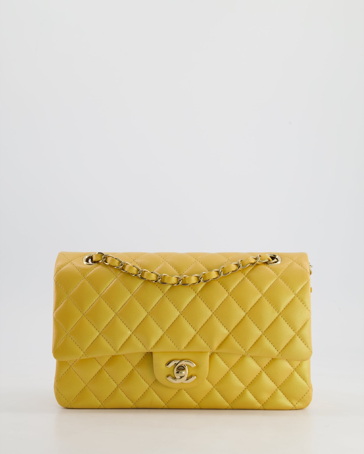 Chanel *HOT* Chanel Iridescent Mustard Yellow Flap Bag - Rovelle Bags