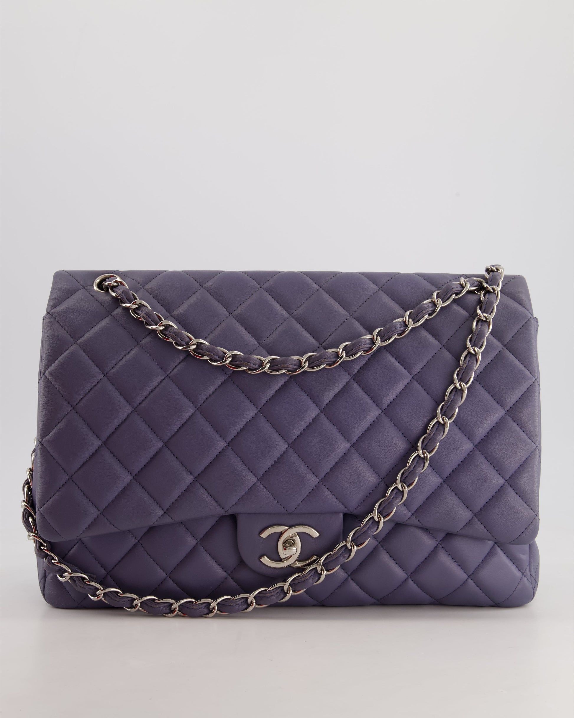 Chanel Lavender Purple Maxi Classic Double Flap Bag - Rovelle Bags
