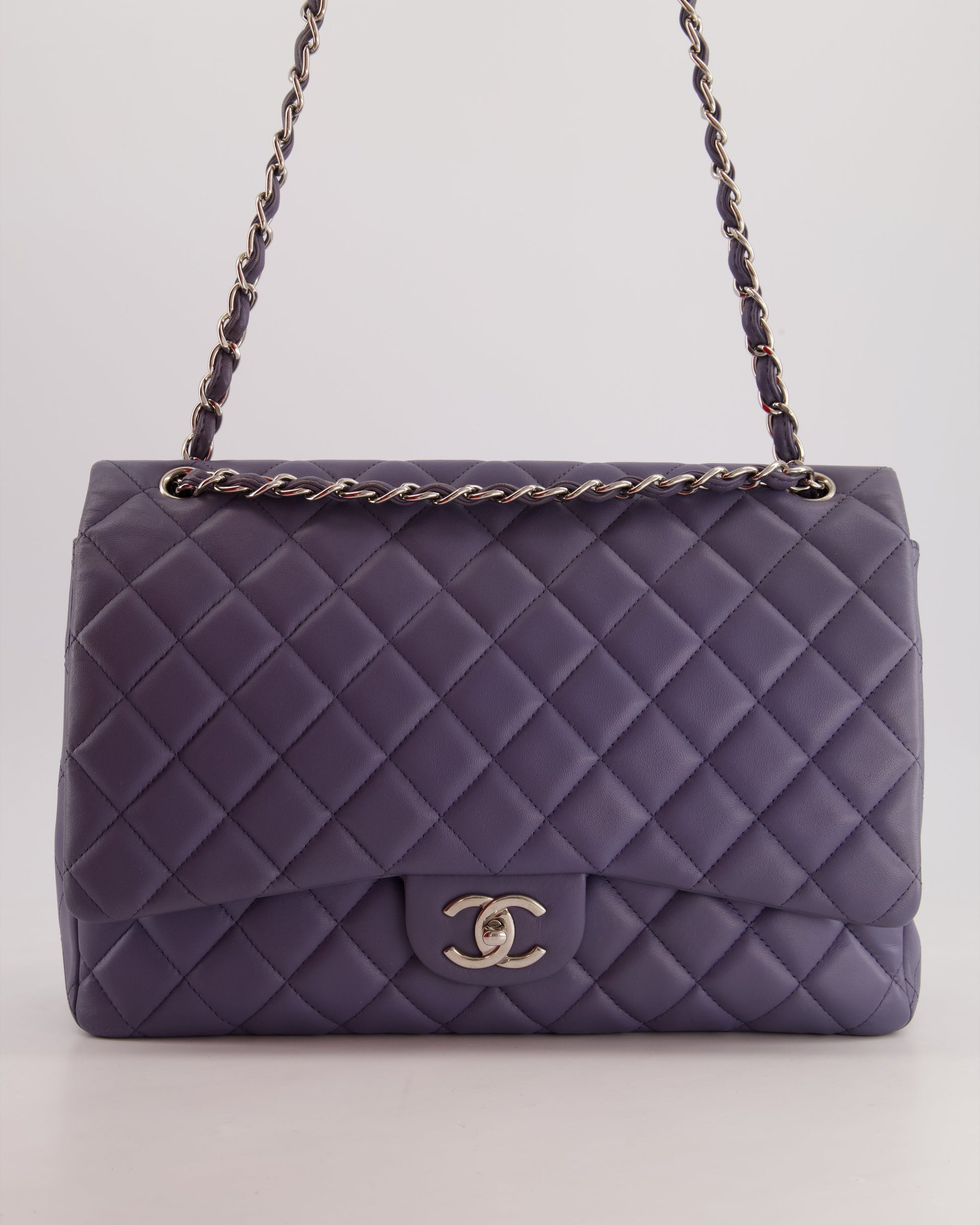 Chanel Lavender Purple Maxi Classic Double Flap Bag - Rovelle Bags