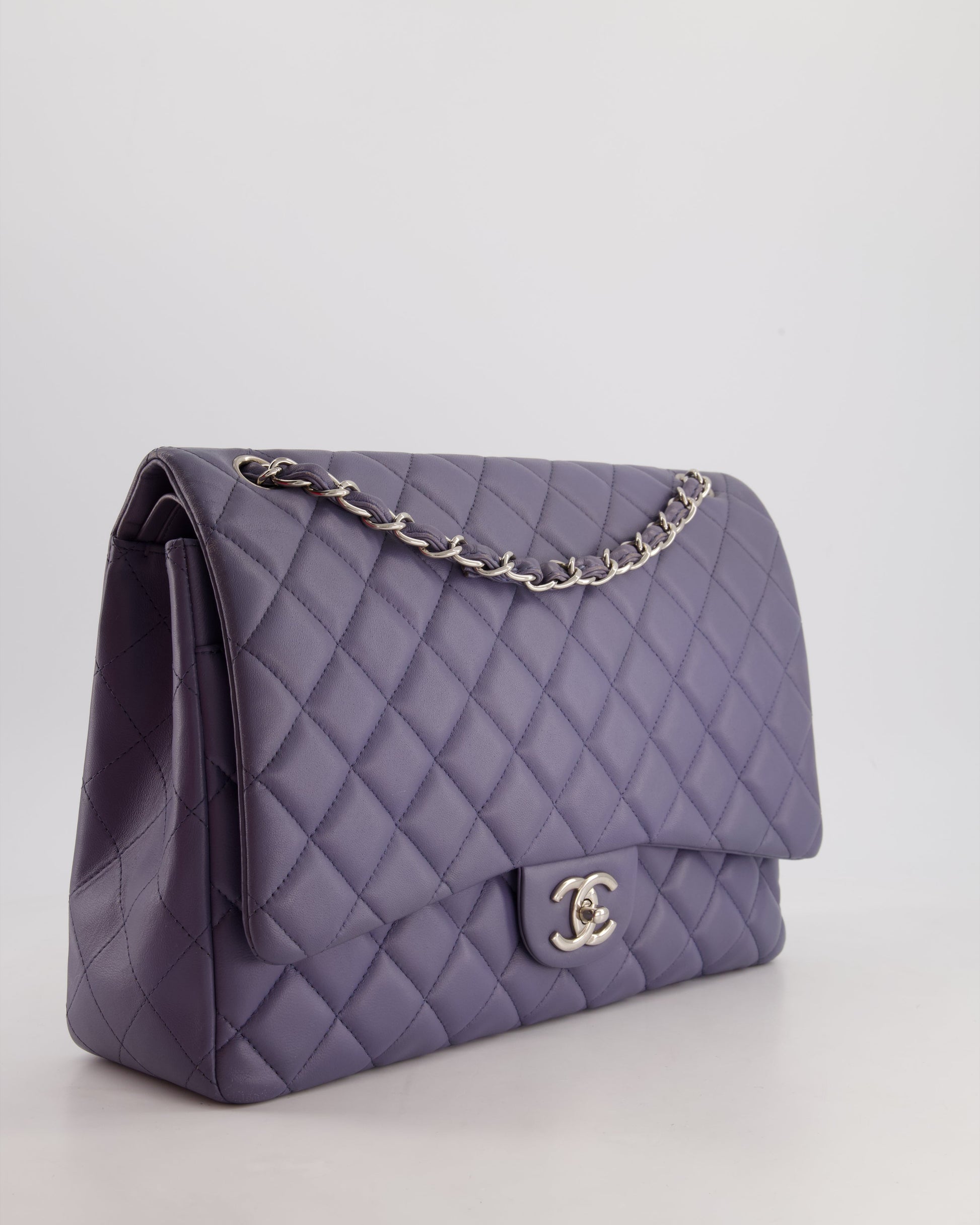 Chanel Lavender Purple Maxi Classic Double Flap Bag - Rovelle Bags