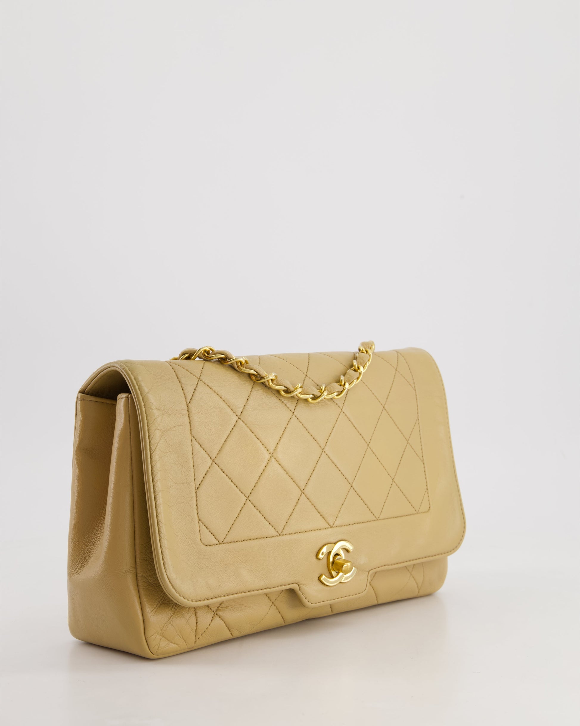 Chanel Beige Diana Flap Flap Bag - Rovelle Bags