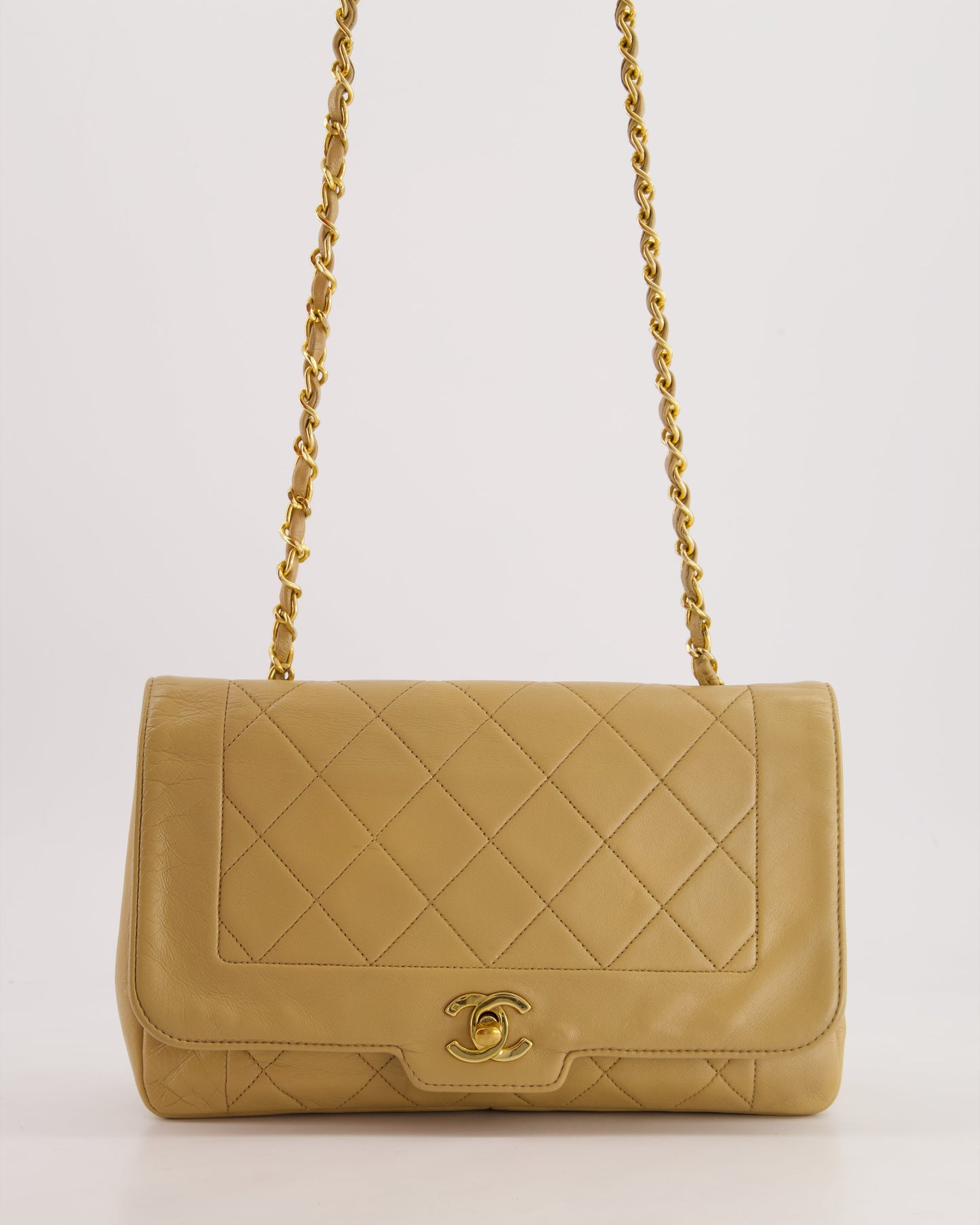 Chanel Beige Diana Flap Flap Bag - Rovelle Bags