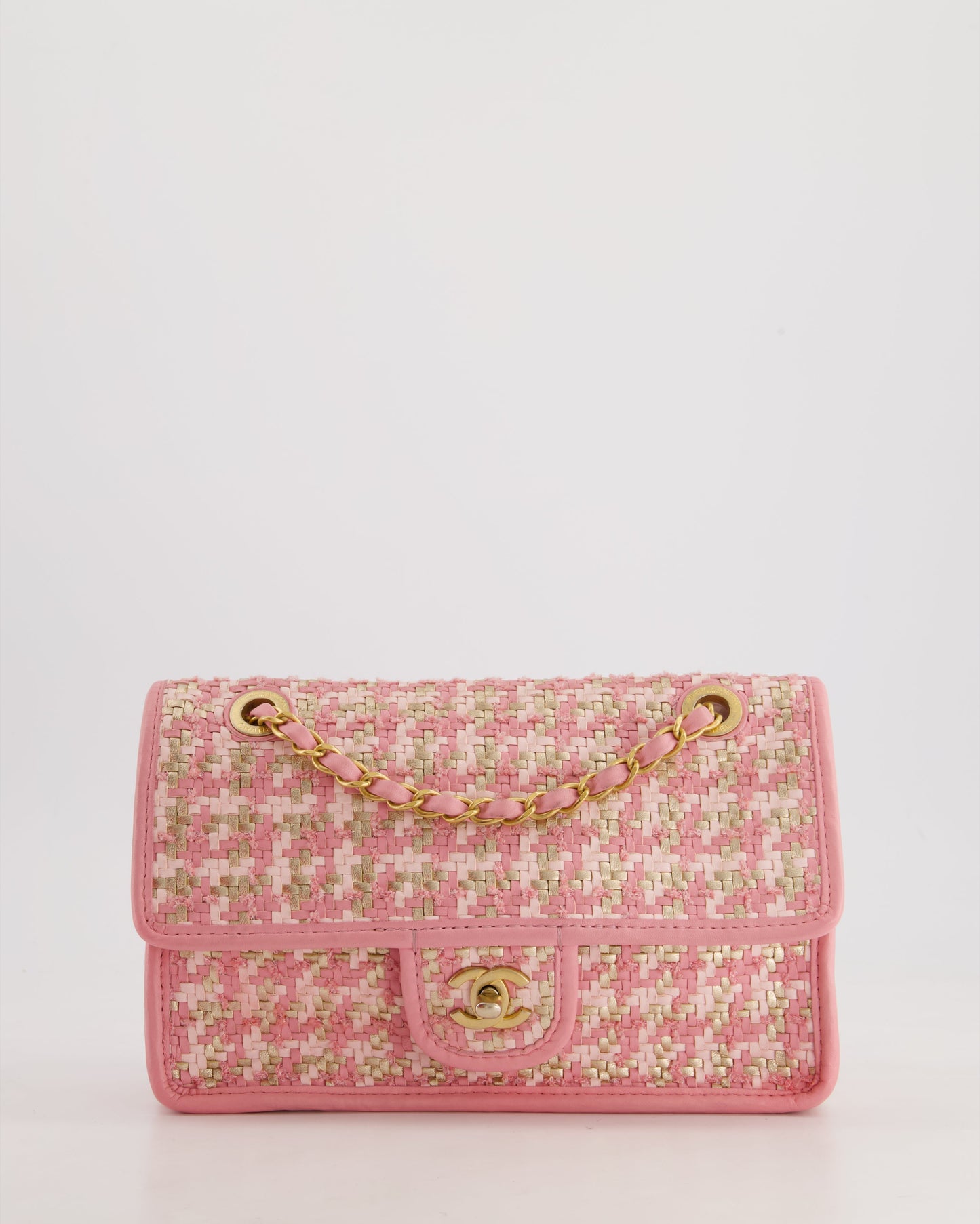 Chanel 23C Pink Woven Flap Flap Bag - Rovelle Bags
