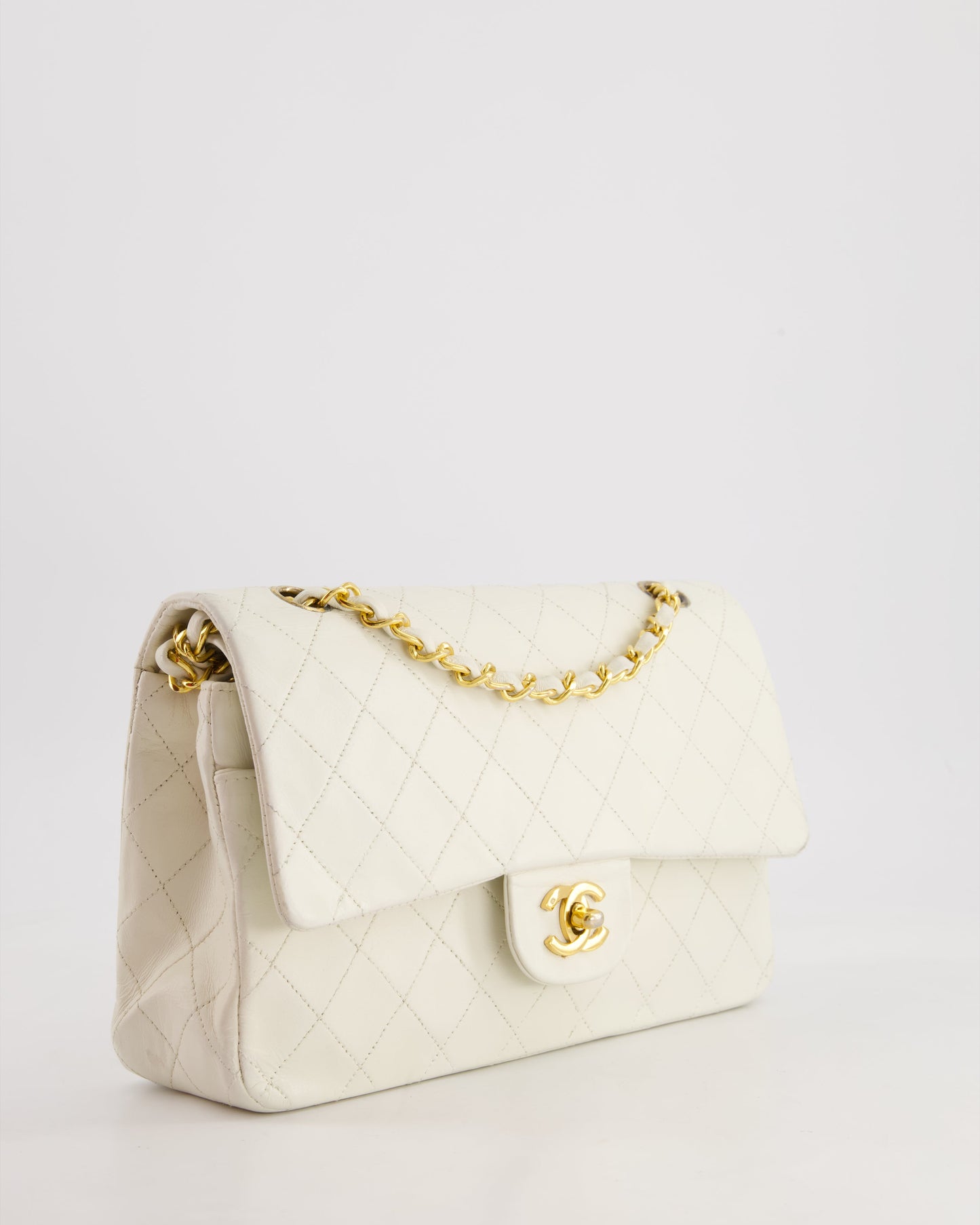 Chanel *FIRE PRICE* Chanel White Medium Flap Bag - Rovelle Bags