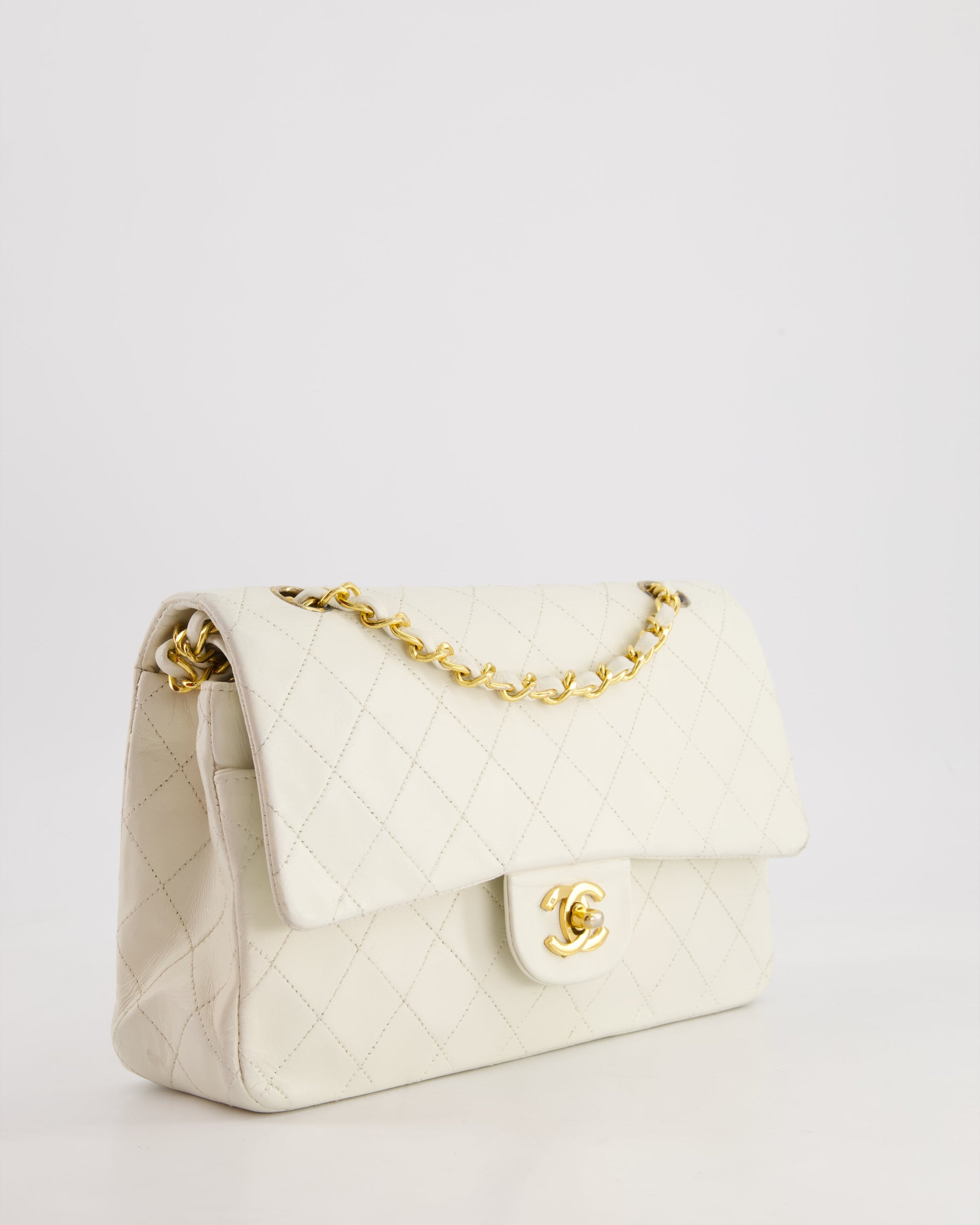 Chanel *FIRE PRICE* Chanel White Medium Flap Bag - Rovelle Bags