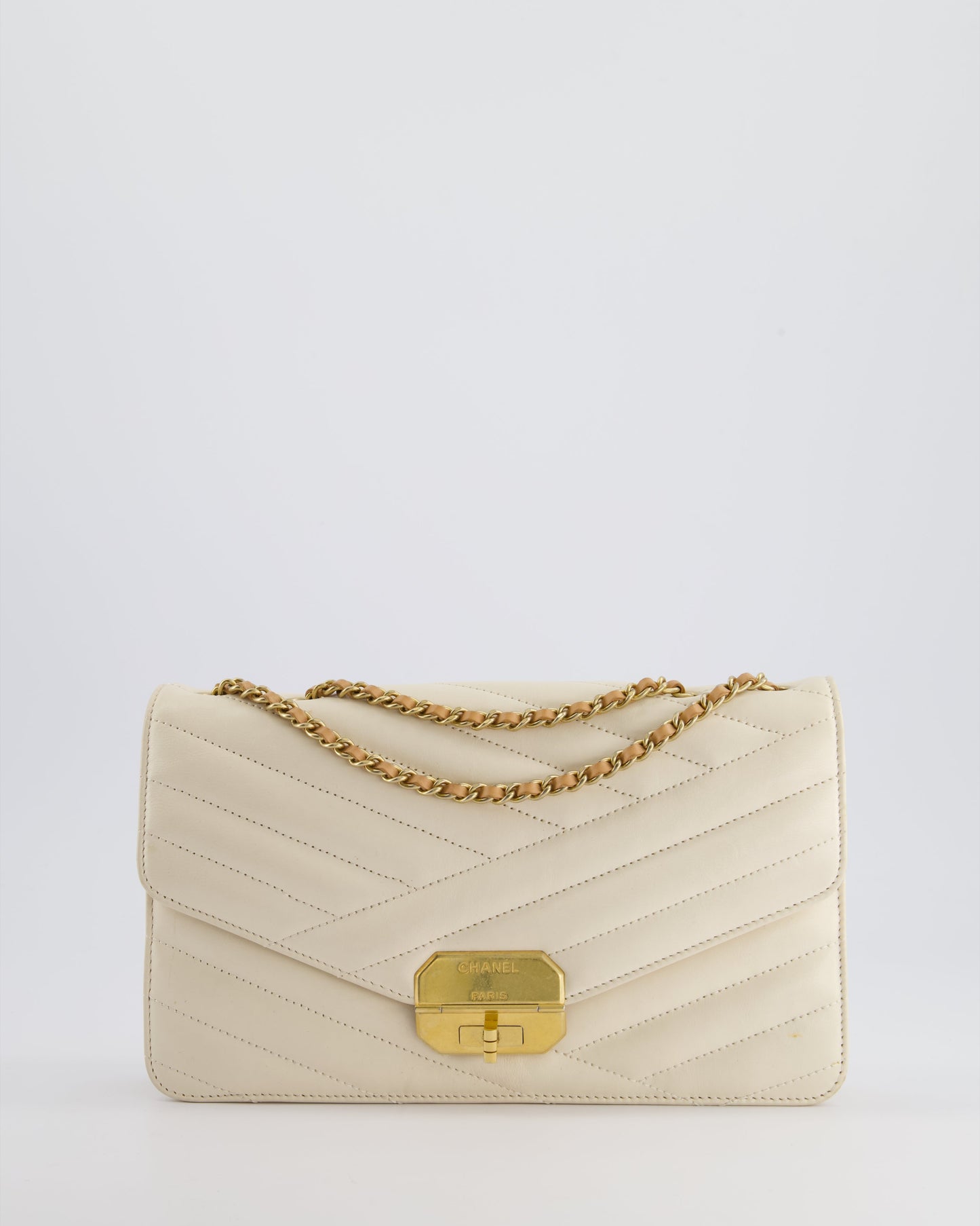 Chanel Cream Gabrielle Quilted Calfskin Handbag - Rovelle Bags