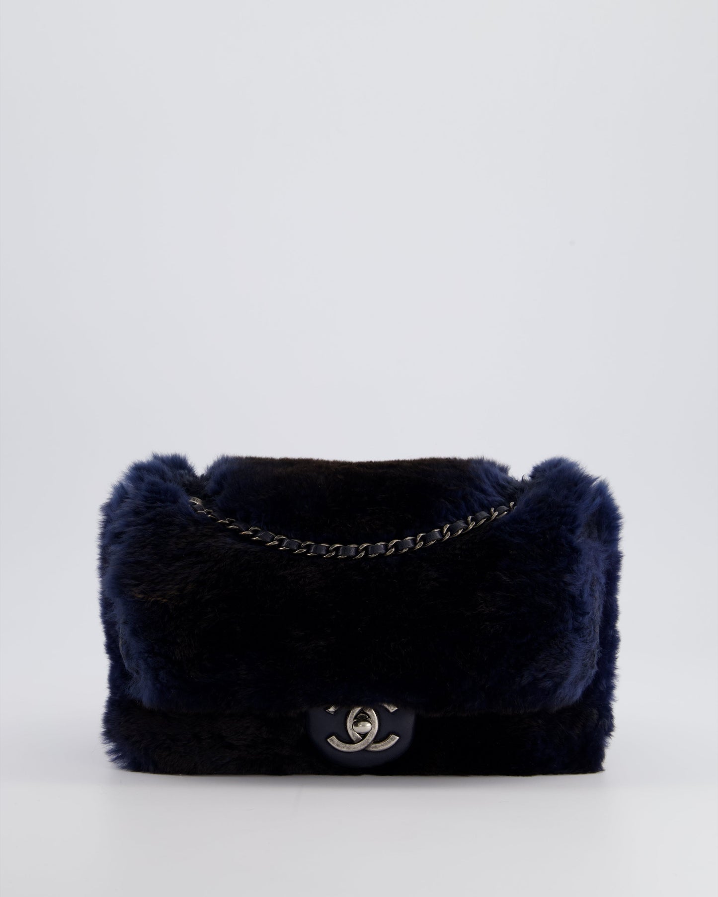 Chanel *HOT* Chanel Navy Rabbit Fur Flap Bag - Rovelle Bags