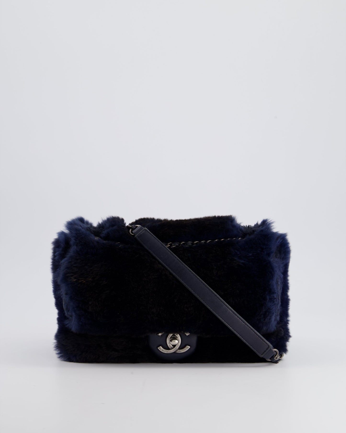 Chanel *HOT* Chanel Navy Rabbit Fur Flap Bag - Rovelle Bags