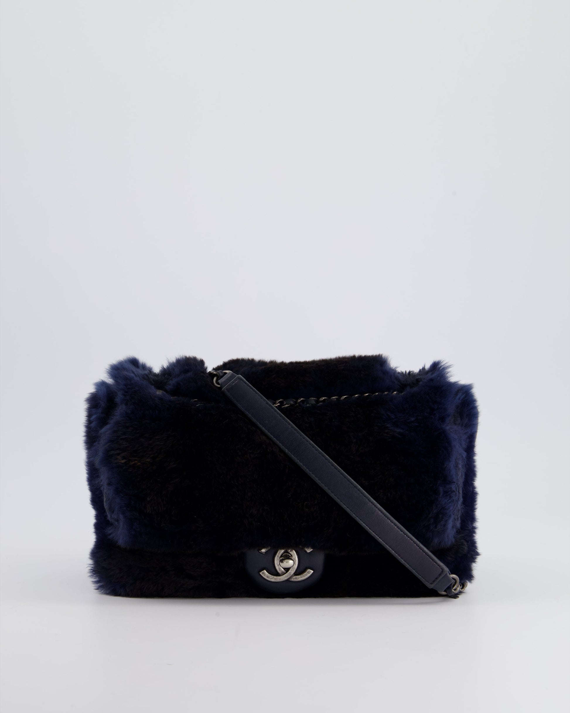 Chanel *HOT* Chanel Navy Rabbit Fur Flap Bag - Rovelle Bags