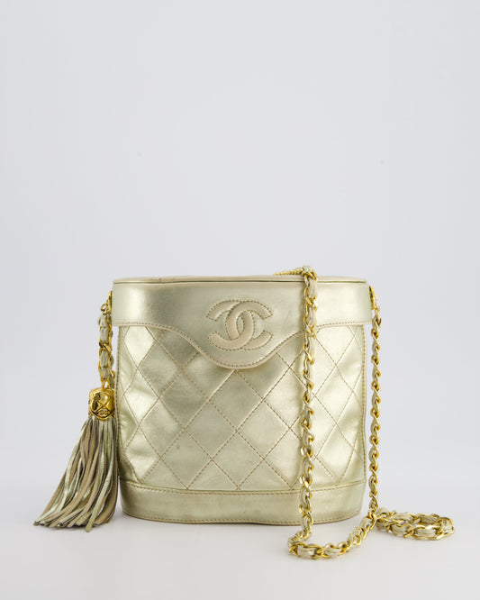 Chanel Gold Lambskin Leather Small Binocular Handbag - Rovelle Bags