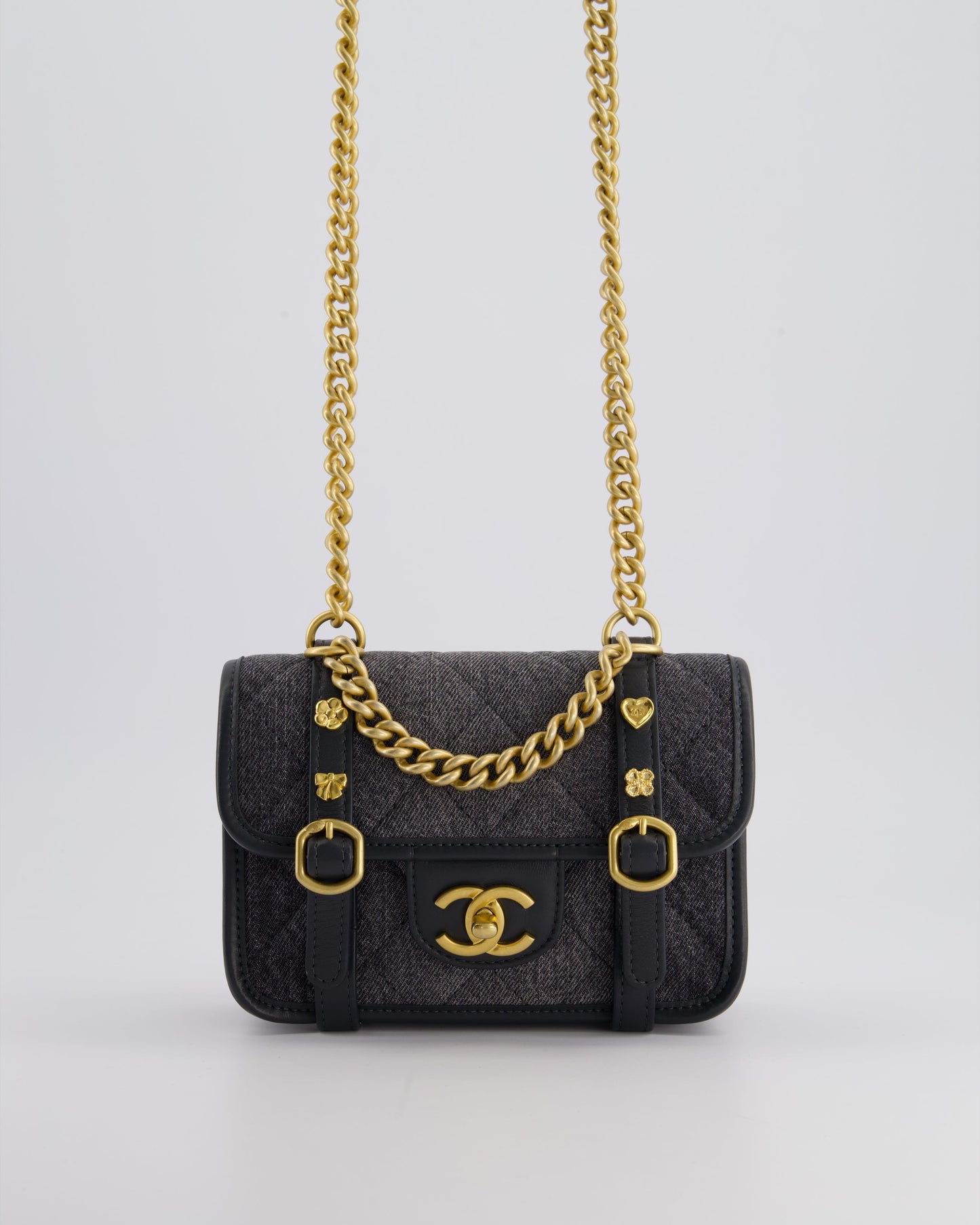 Chanel Grey Mini Flap Flap Bag - Rovelle Bags