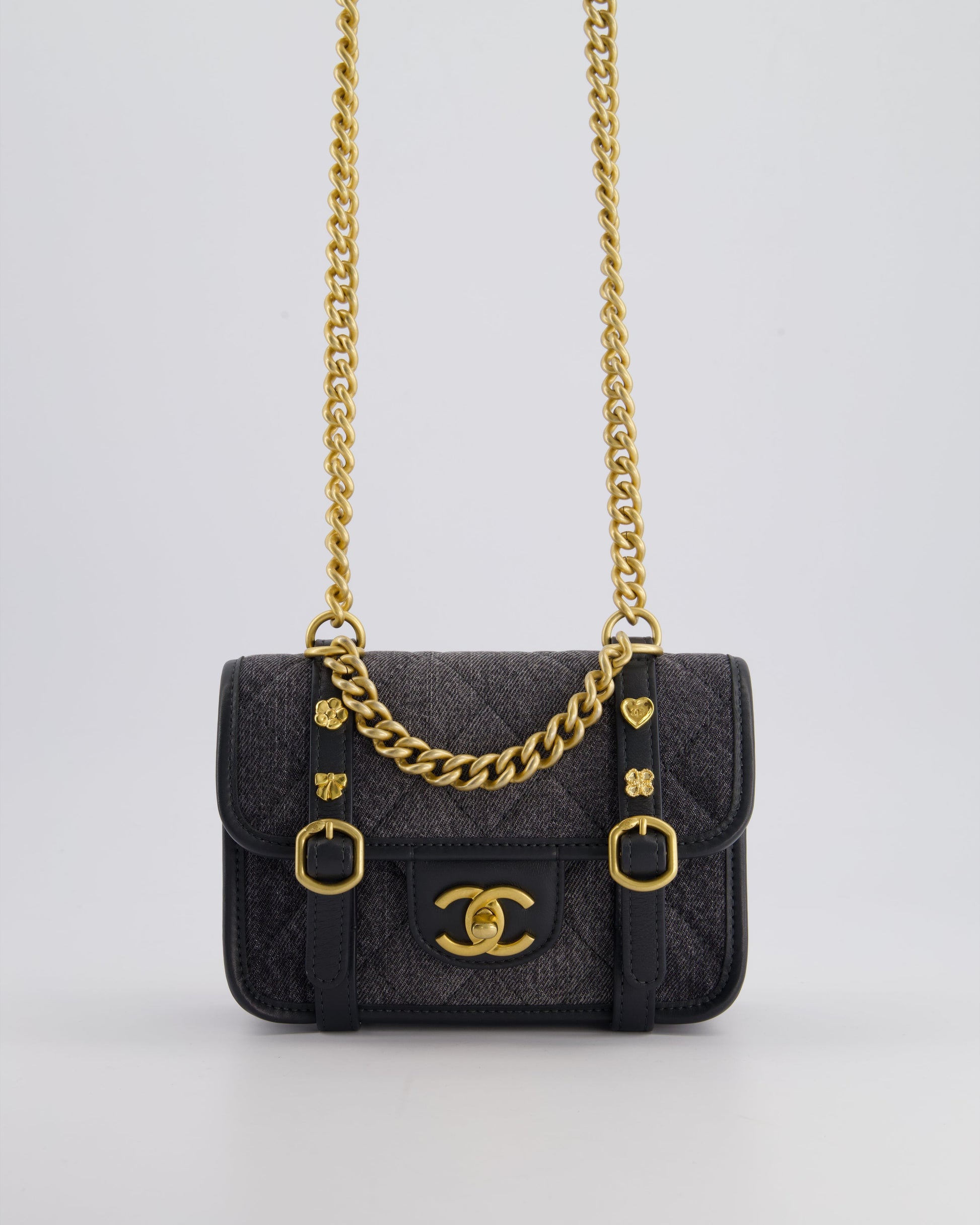 Chanel Grey Mini Flap Flap Bag - Rovelle Bags