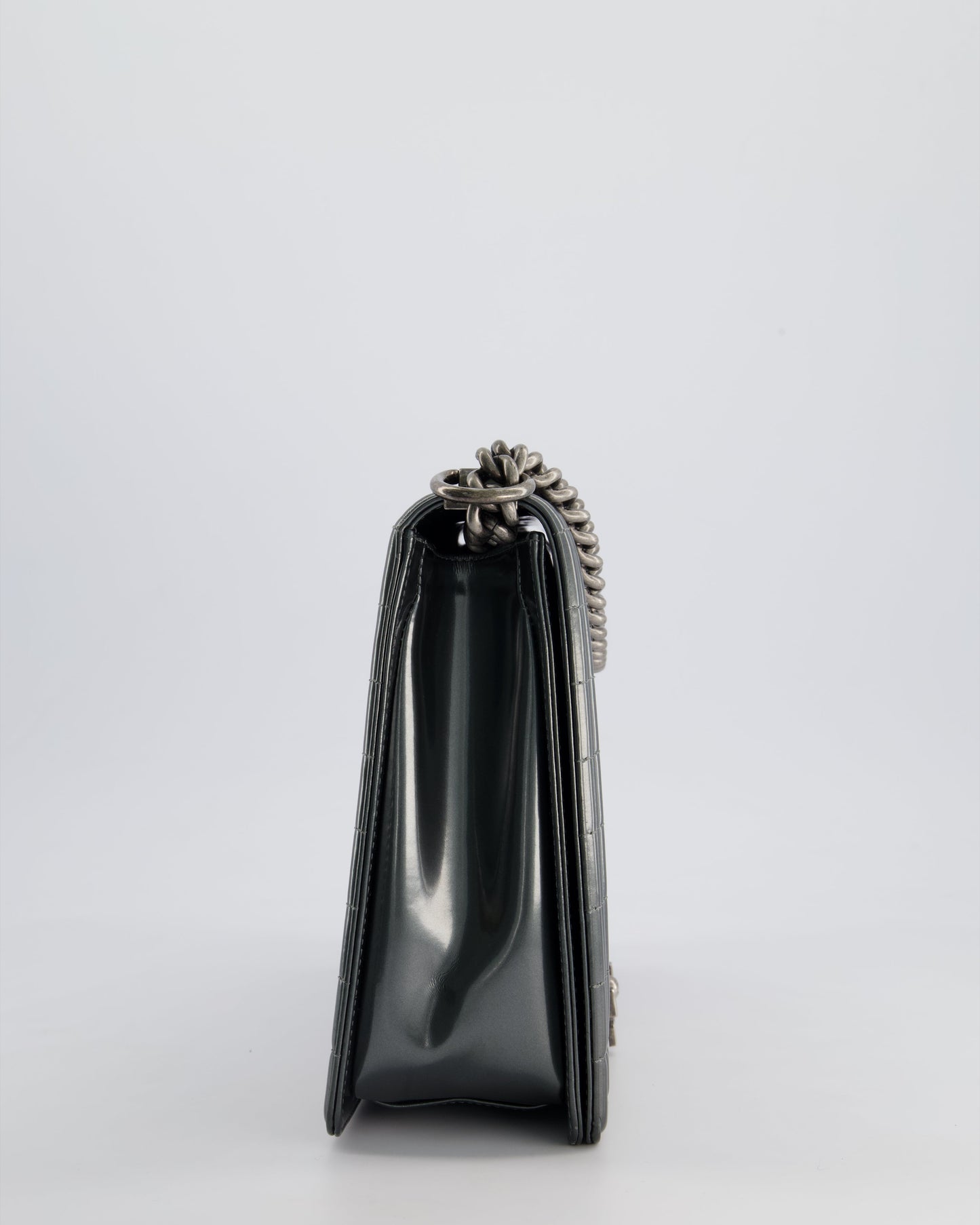 Chanel Large Dark Grey Boy Handbag - Rovelle Bags