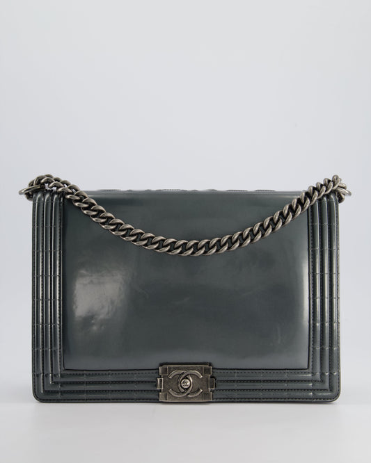 Chanel Large Dark Grey Boy Handbag - Rovelle Bags